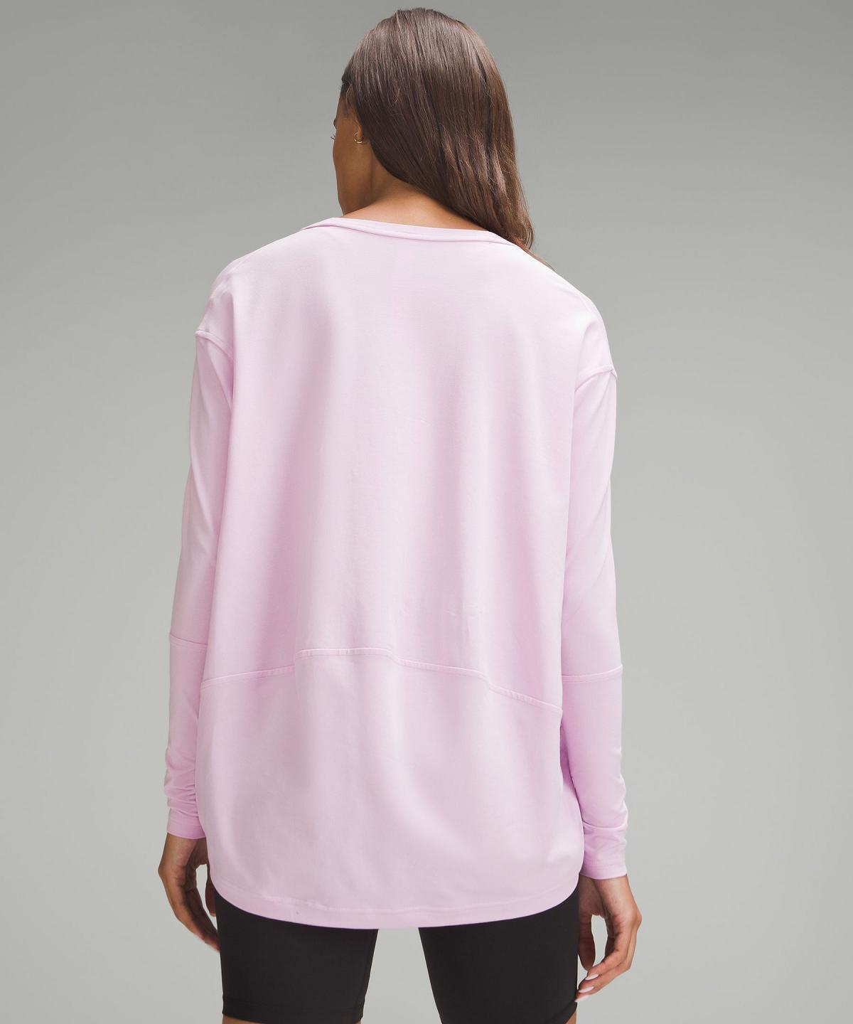 Lululemon Back In Action V-Neck Langermet Skjorte Dame Rosa | NO_LuLu69120