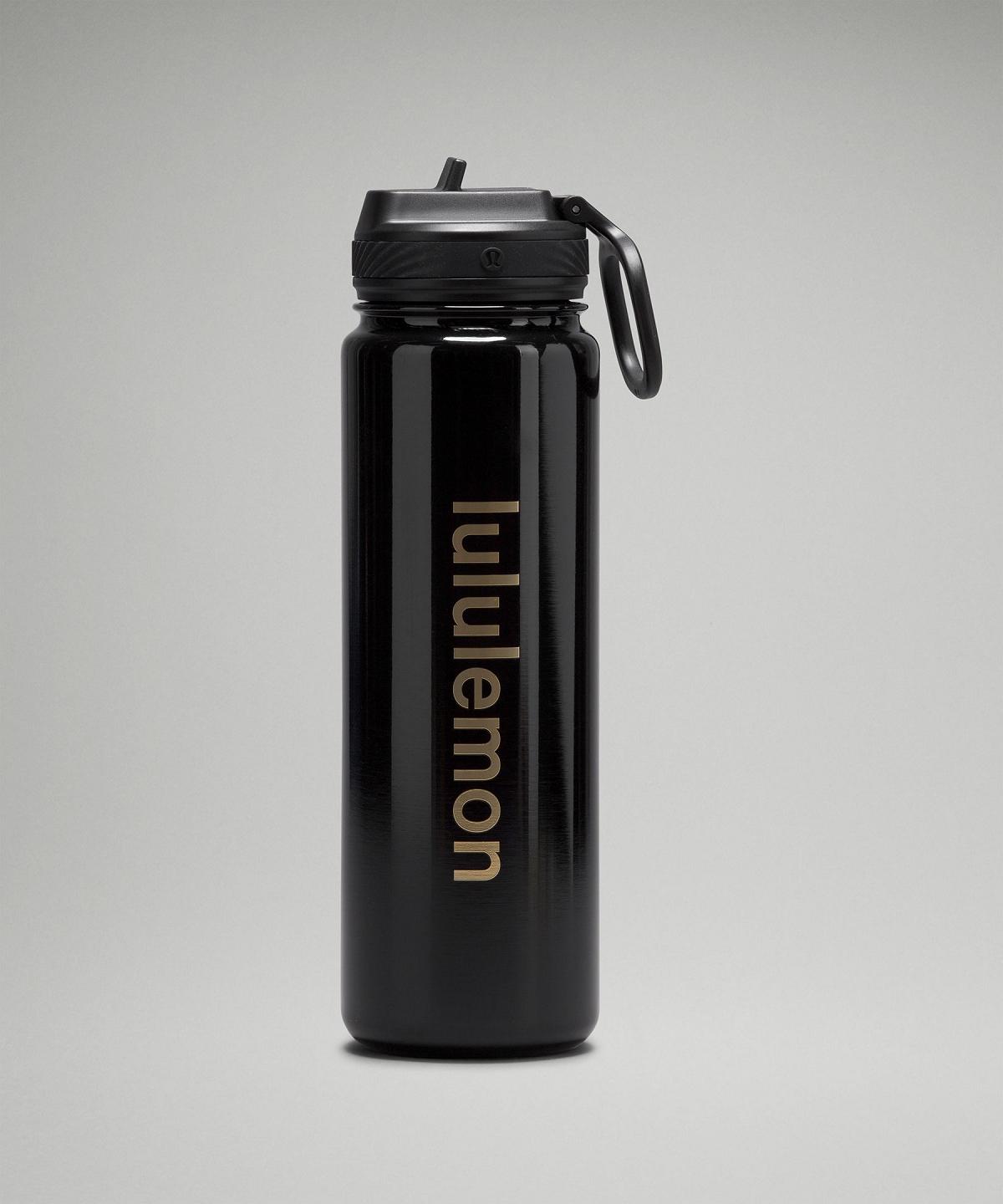 Lululemon Back to Life Sport Bottle 24oz Straw Lid Vannflasker Dame Svarte | NO_LuLu96041