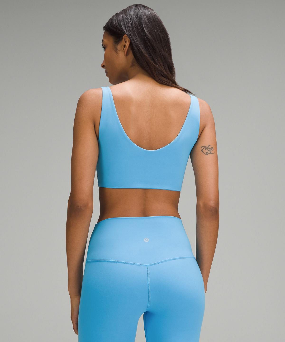 Lululemon Bend This Scoop and Square Sports BH Dame Blå Lyse | NO_LuLu88621