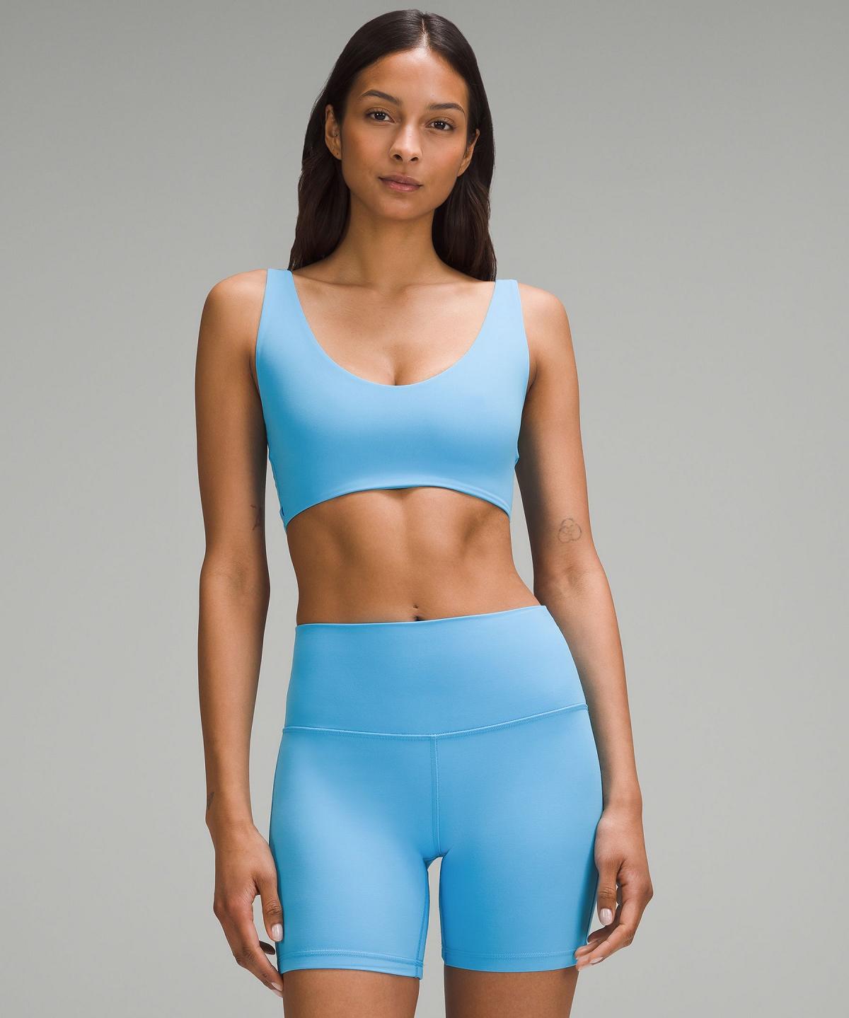 Lululemon Bend This Scoop and Square Sports BH Dame Blå Lyse | NO_LuLu88621