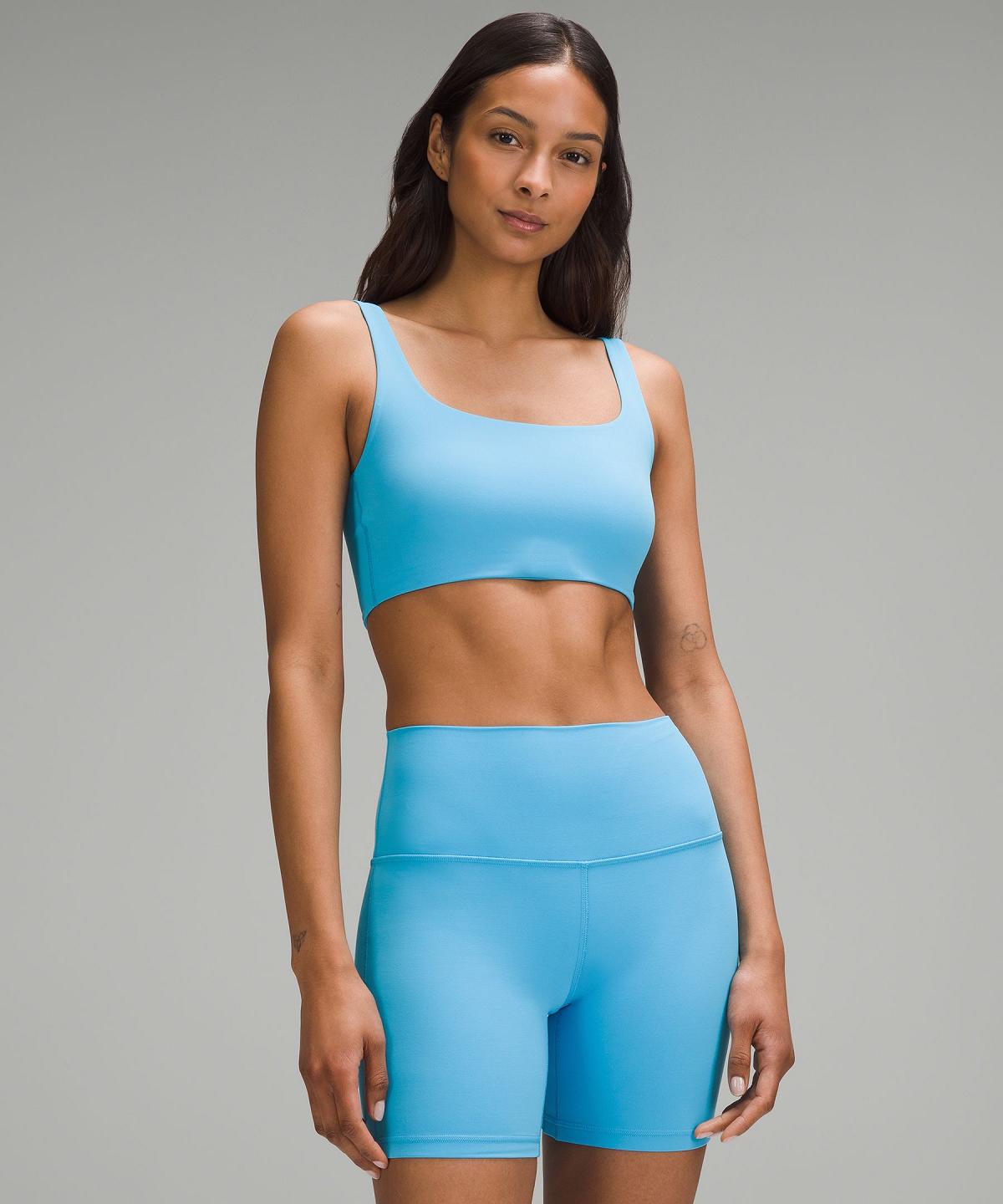 Lululemon Bend This Scoop and Square Sports BH Dame Blå Lyse | NO_LuLu88621