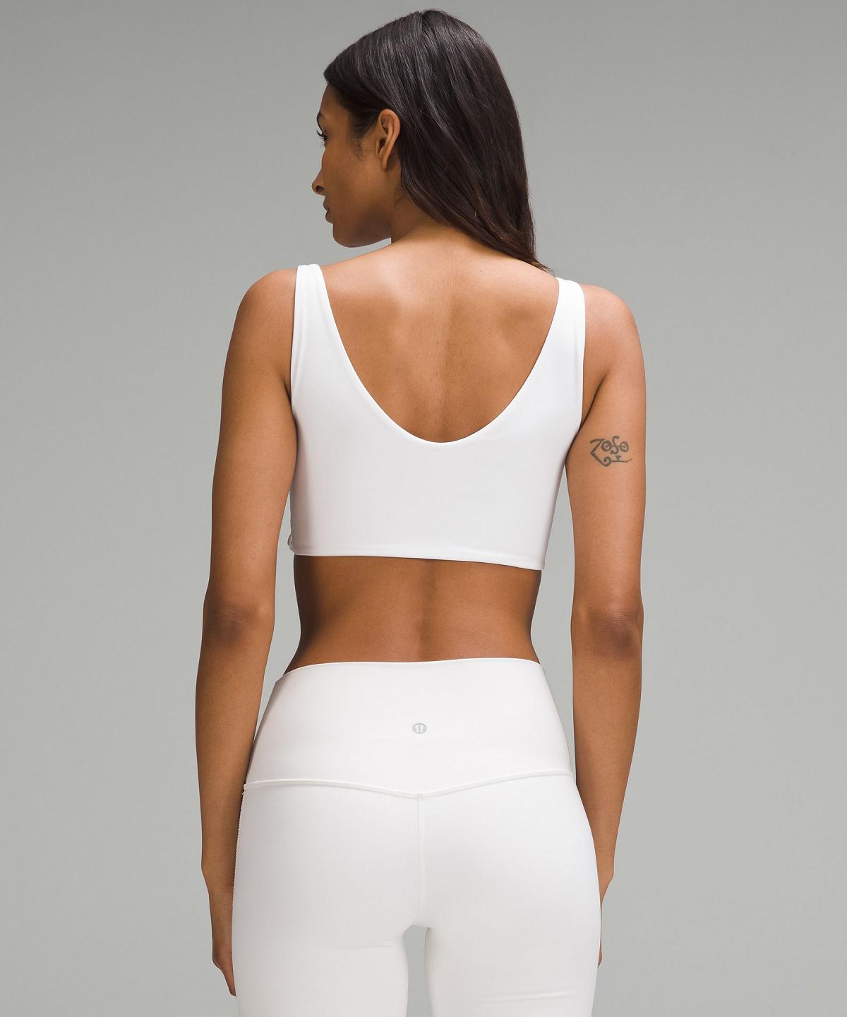 Lululemon Bend This Scoop and Square Sports BH Dame Hvite | NO_LuLu48580