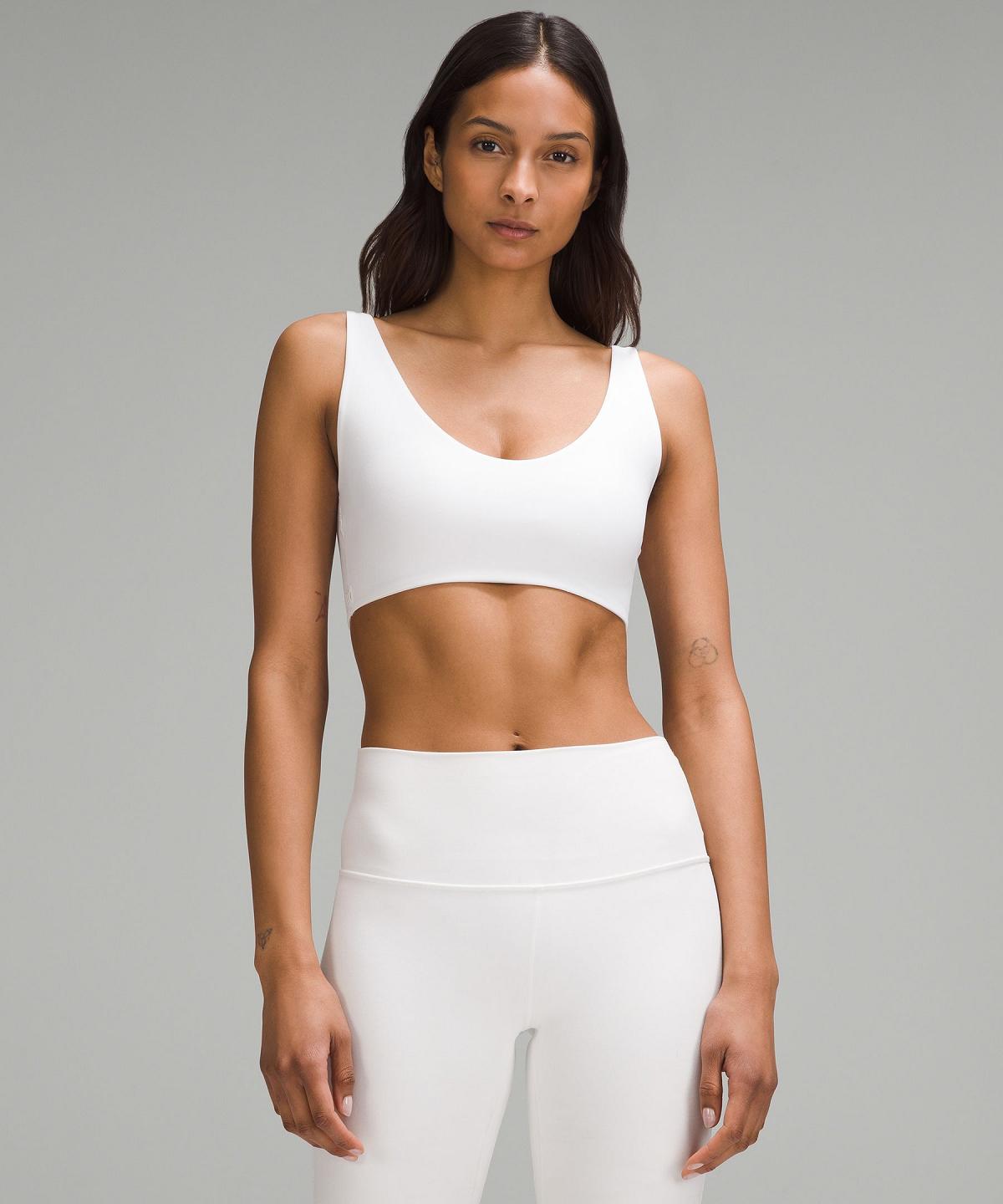 Lululemon Bend This Scoop and Square Sports BH Dame Hvite | NO_LuLu48580