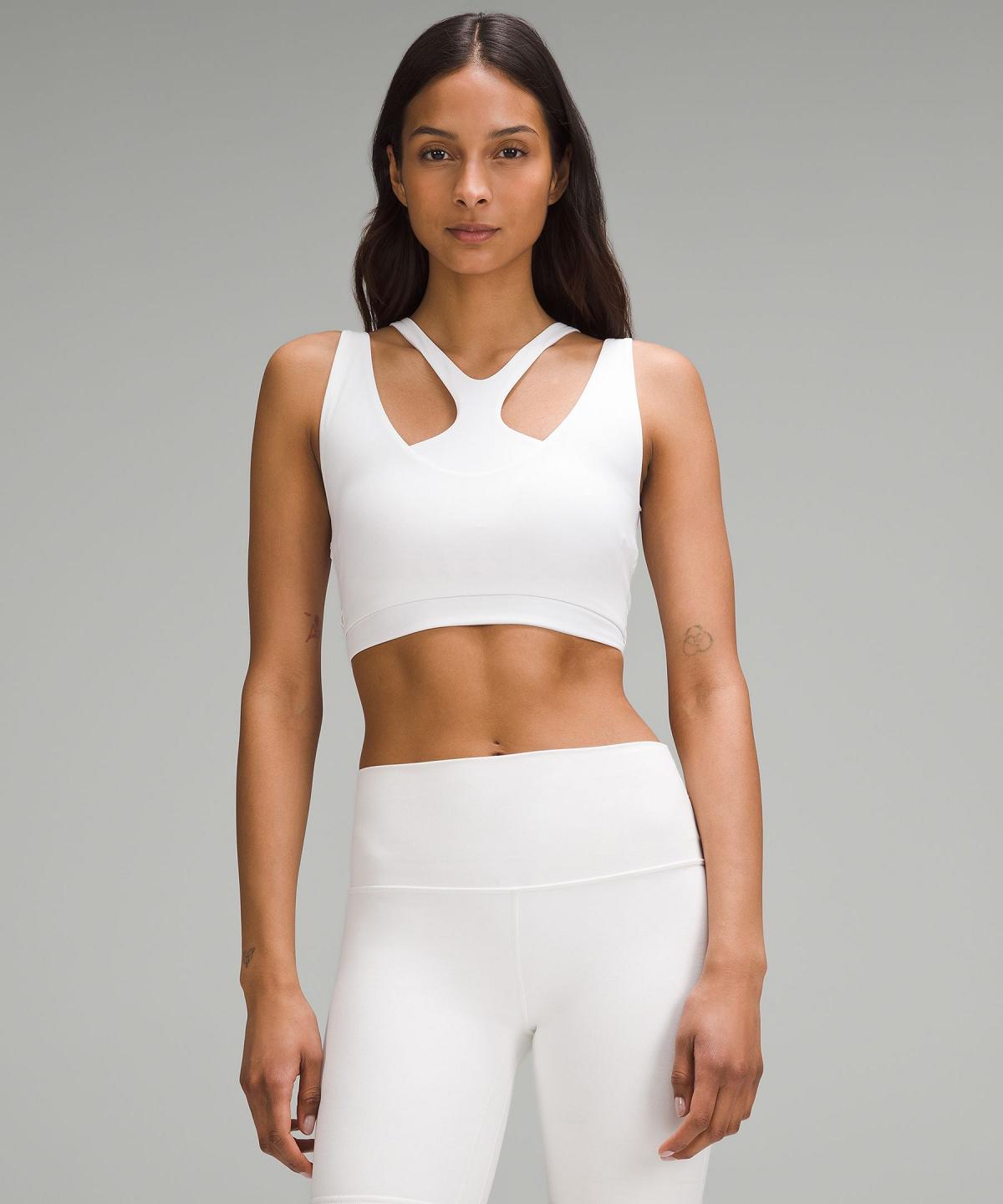 Lululemon Bend This Scoop and Square Sports BH Dame Hvite | NO_LuLu48580