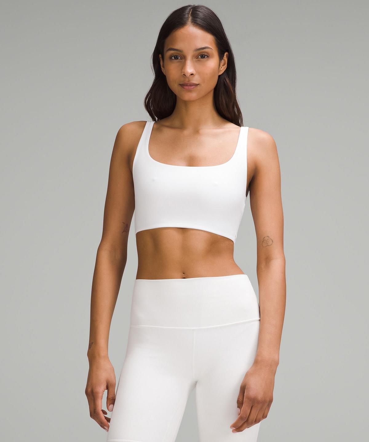 Lululemon Bend This Scoop and Square Sports BH Dame Hvite | NO_LuLu48580