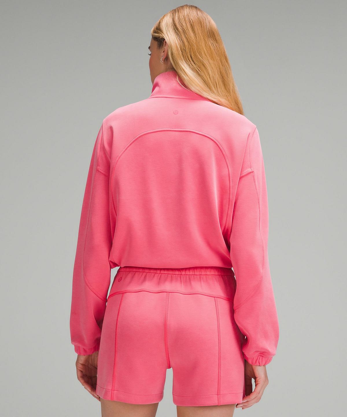 Lululemon Brushed Softstreme Half Zip Gensere Og Gensere Dame Rosa | NO_LuLu45046