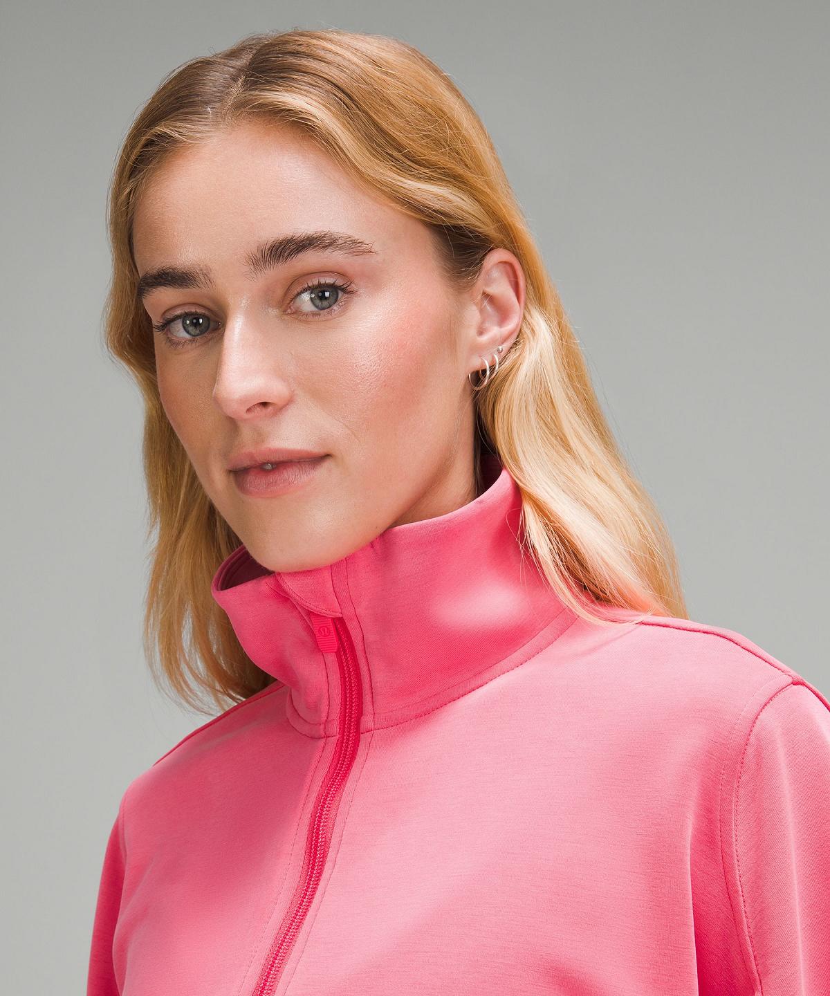 Lululemon Brushed Softstreme Half Zip Gensere Og Gensere Dame Rosa | NO_LuLu45046