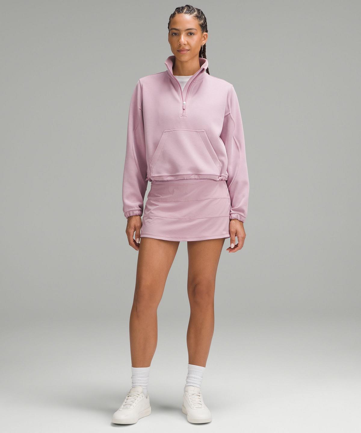 Lululemon Brushed Softstreme Half Zip Gensere Og Gensere Dame Rosa Rosa | NO_LuLu97693