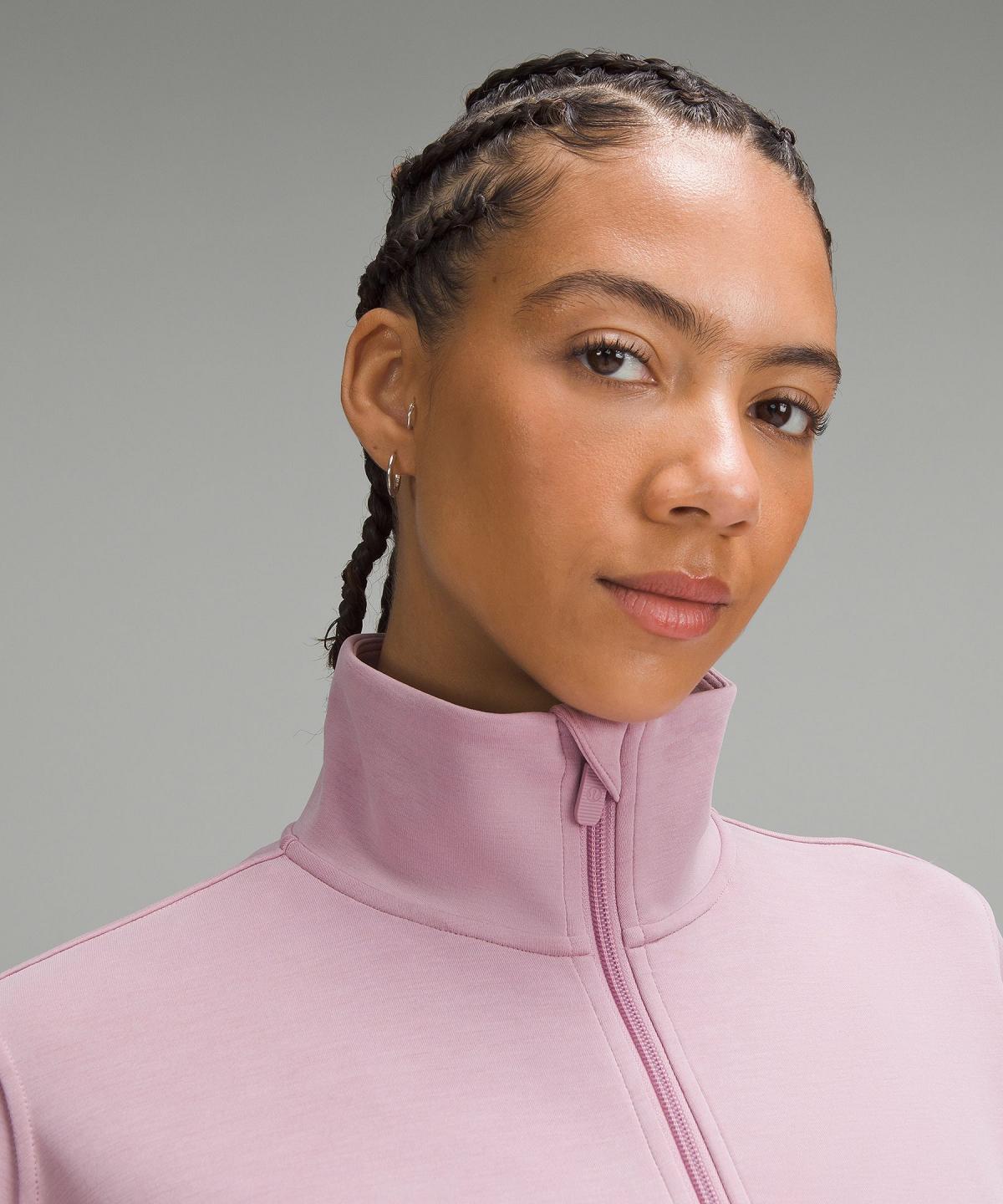 Lululemon Brushed Softstreme Half Zip Gensere Og Gensere Dame Rosa Rosa | NO_LuLu97693