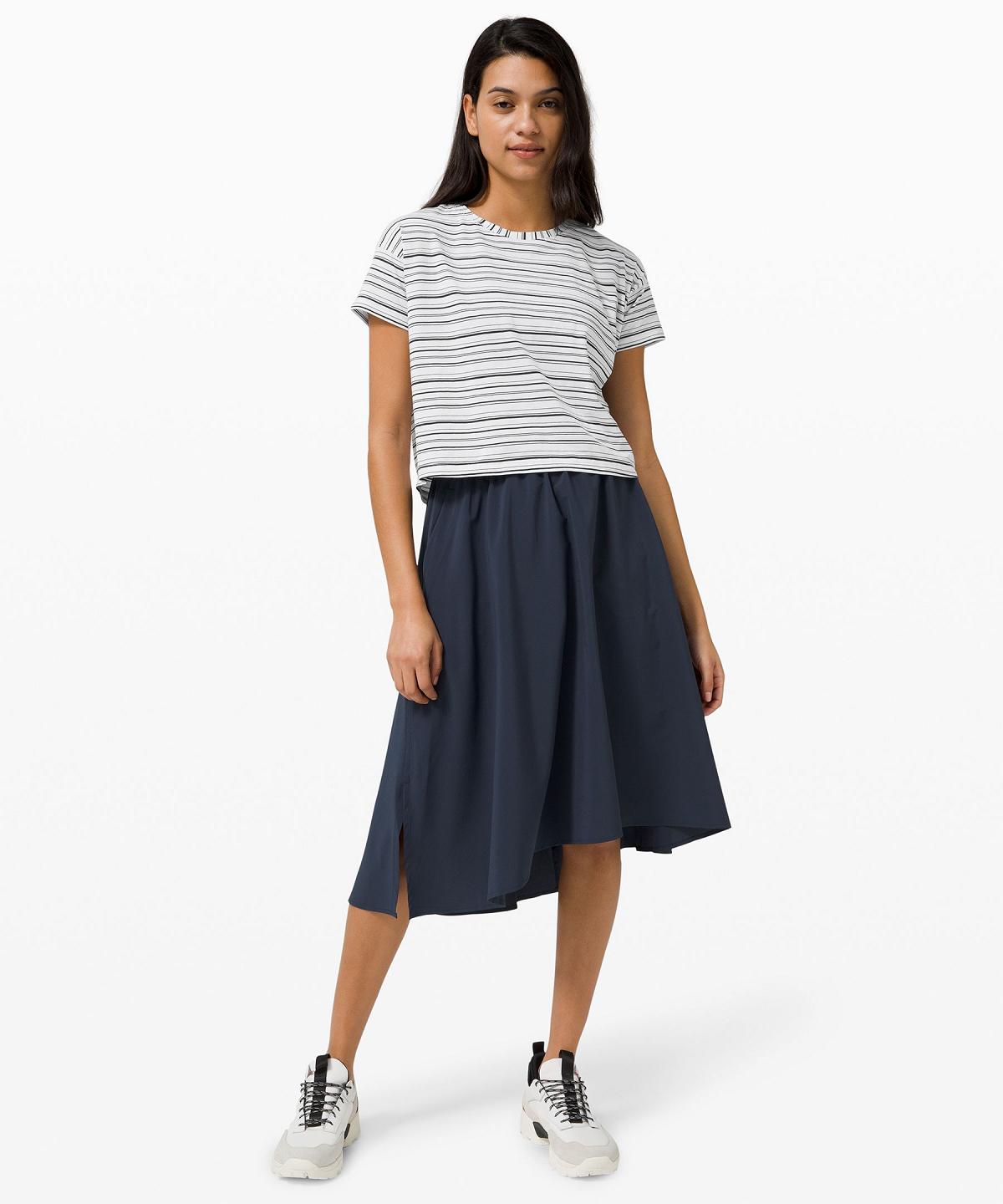 Lululemon Cates Cropped T-skjorte Dame Hvite Svarte | NO_LuLu56485