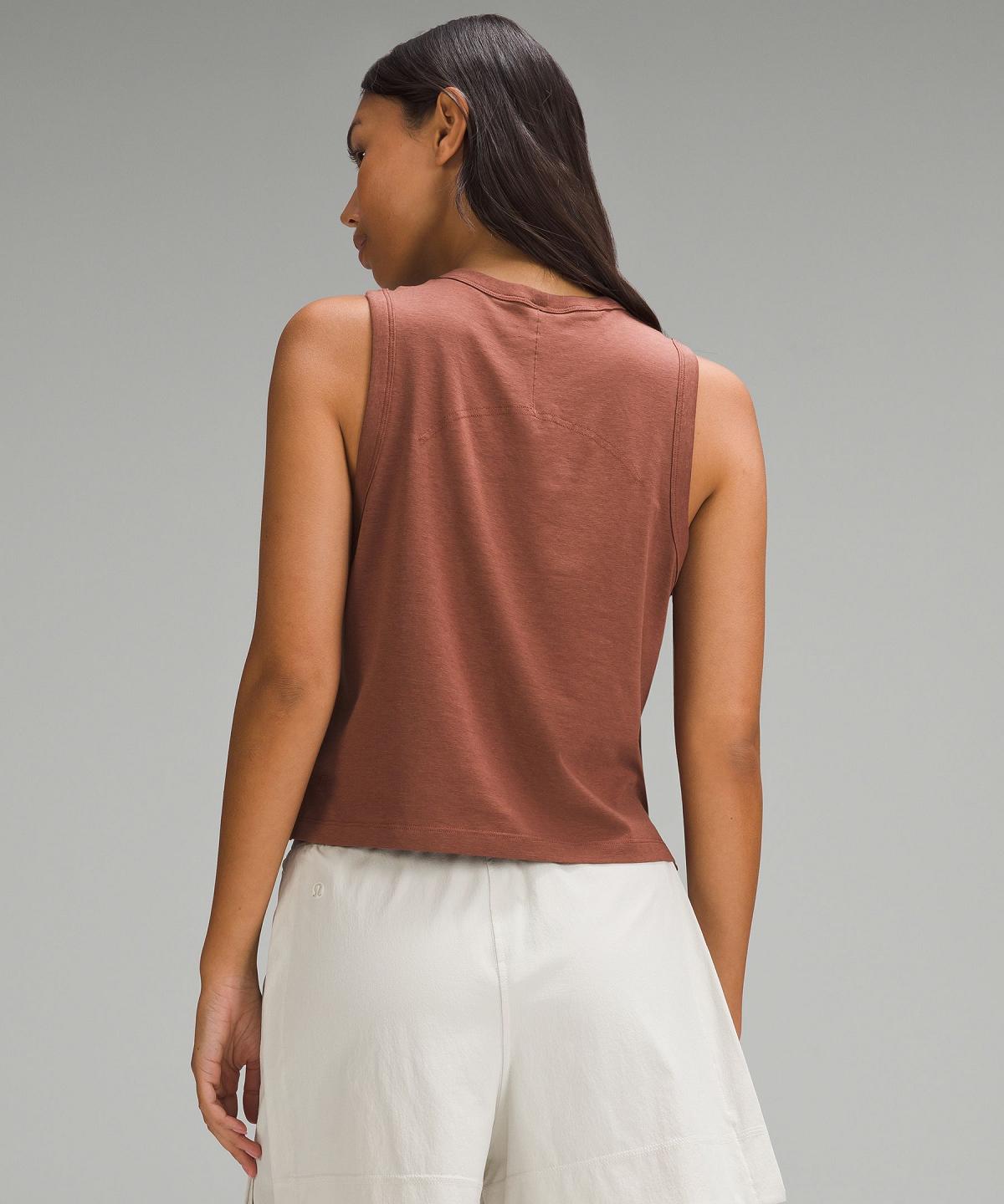 Lululemon Classic-Fit Cotton-Blend Tank Top Dame Brune | NO_LuLu10833