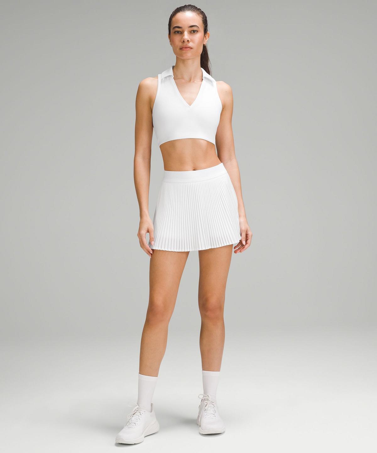 Lululemon Collared Tennis Longline Sports BH Dame Hvite | NO_LuLu82265