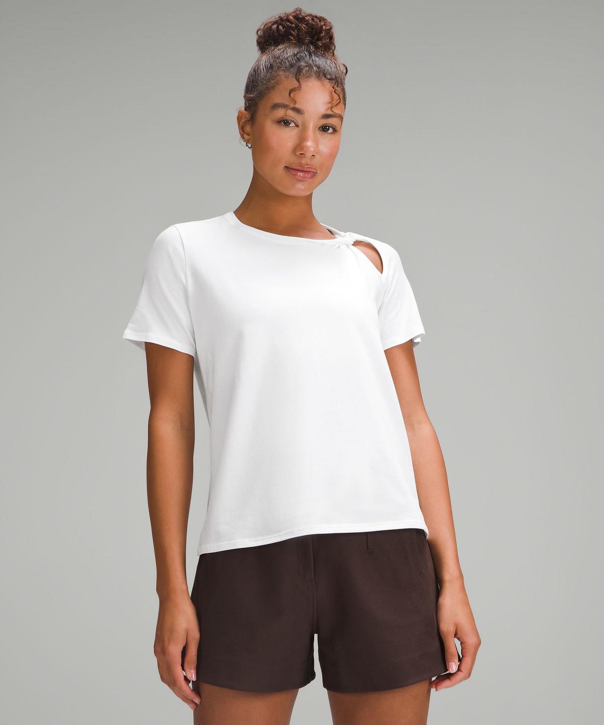 Lululemon Cotton Shoulder-Twist T-Shirt Skjorte Dame Hvite | NO_LuLu20260