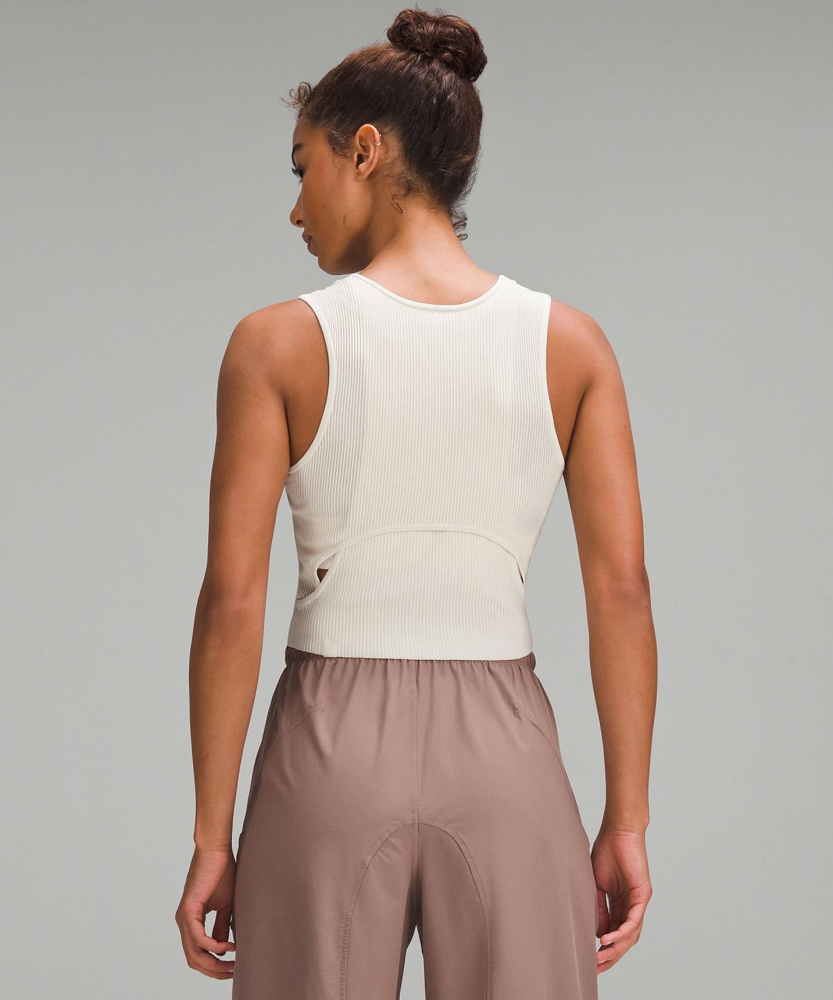 Lululemon Cut-Out Knit Tank Top Dame Beige | NO_LuLu85874