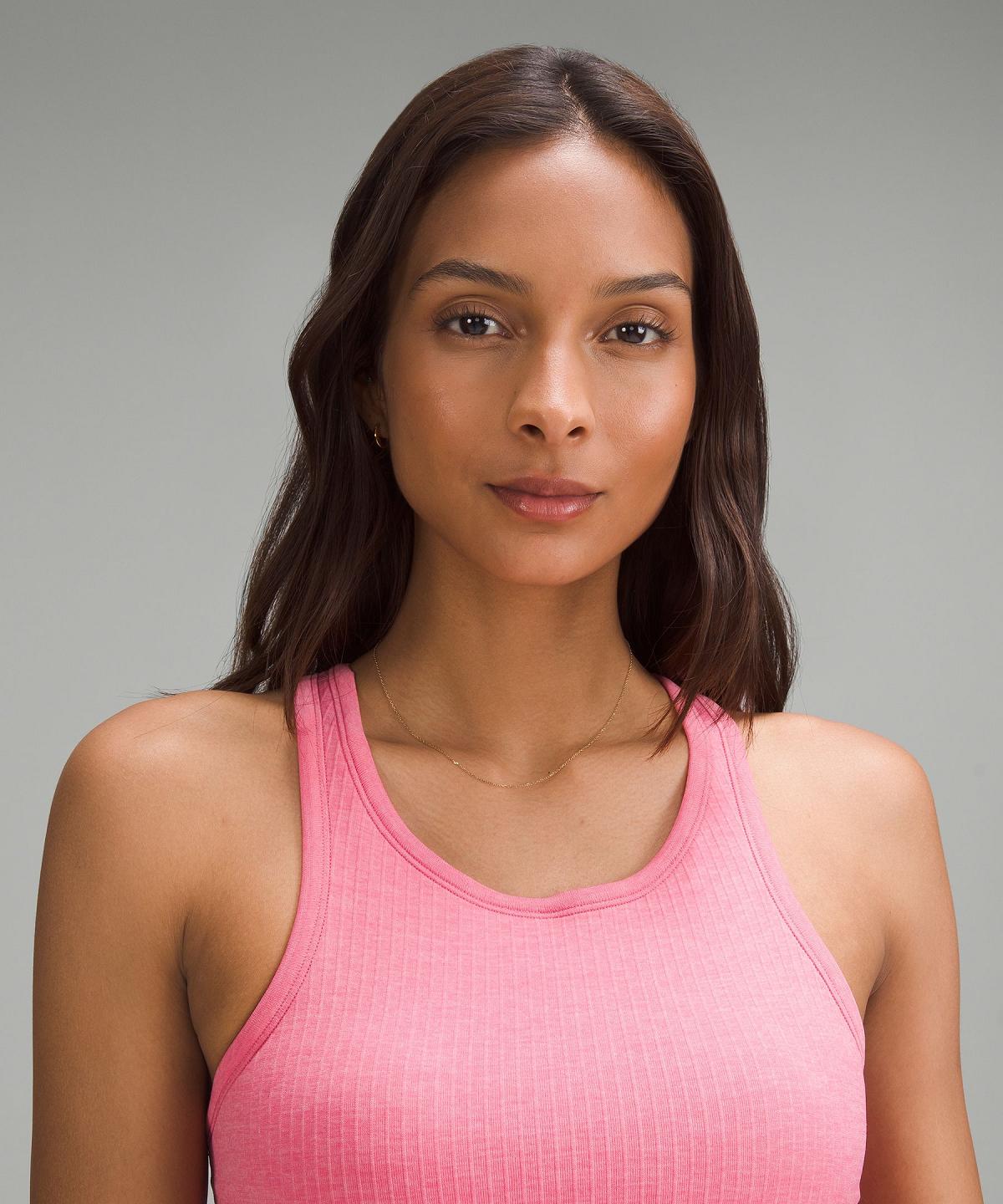 Lululemon Ebb to Street Cropped Racerback Skjorte Dame Rosa | NO_LuLu29103