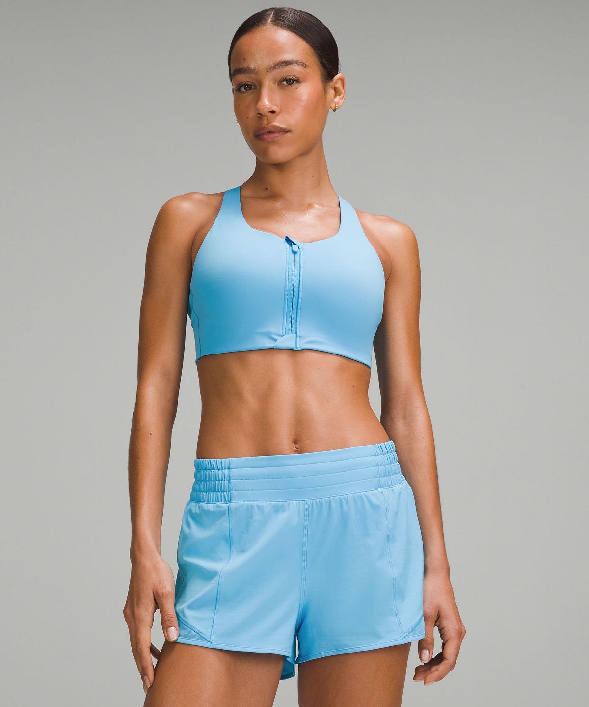 Lululemon Energy High Support Zip-Front Sports BH Dame Blå Lyse | NO_LuLu50901