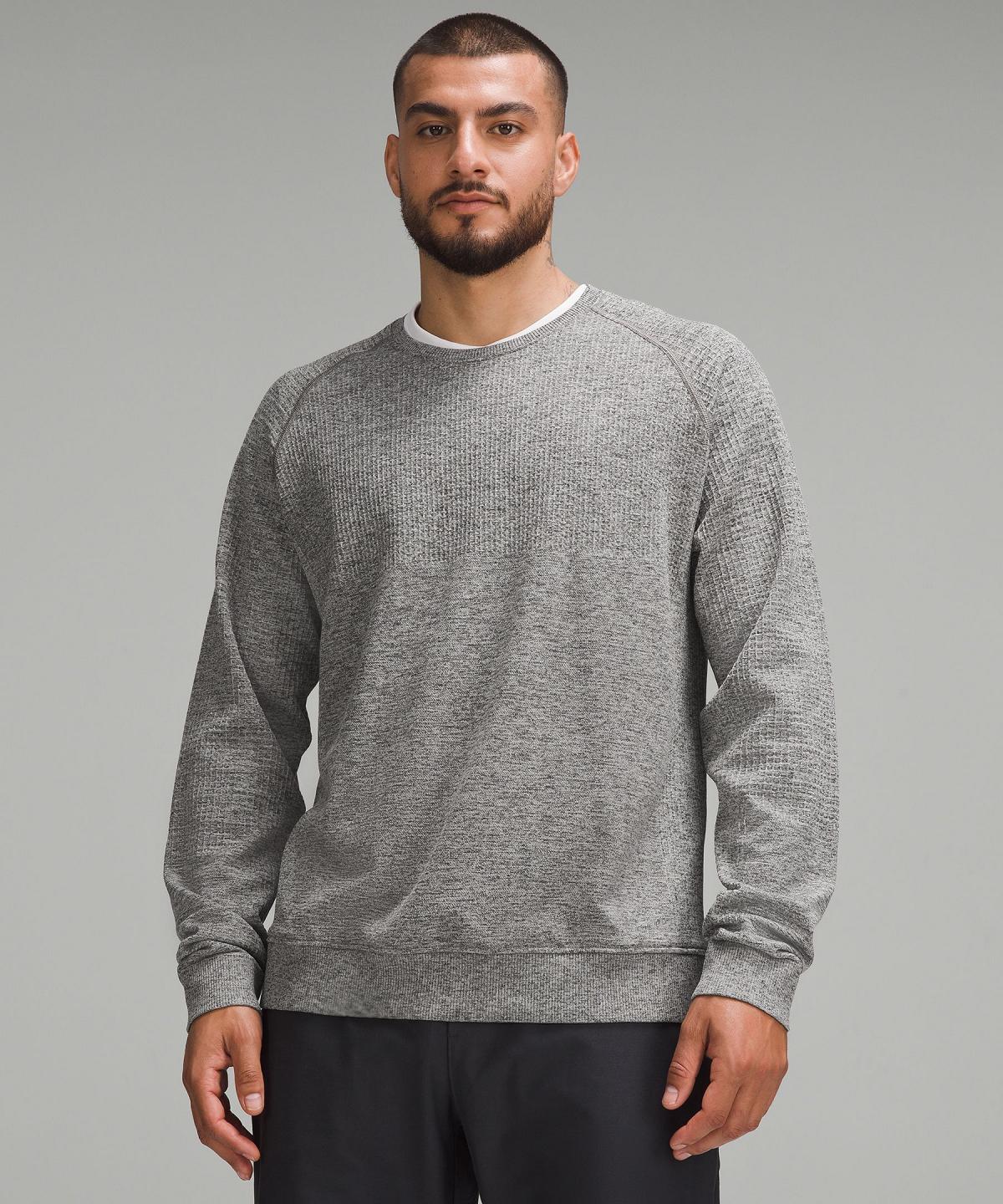 Lululemon Engineered Warmth Long-Sleeve Crew Gensere Og Gensere Herre Grå Svarte | NO_LuLu83644