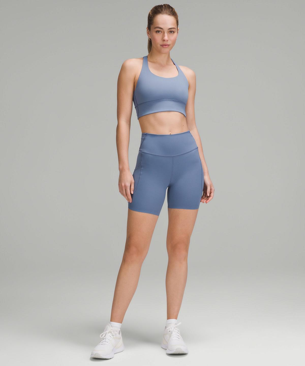 Lululemon Fast and Free High-Rise 6" Shorts Dame Blå | NO_LuLu90780