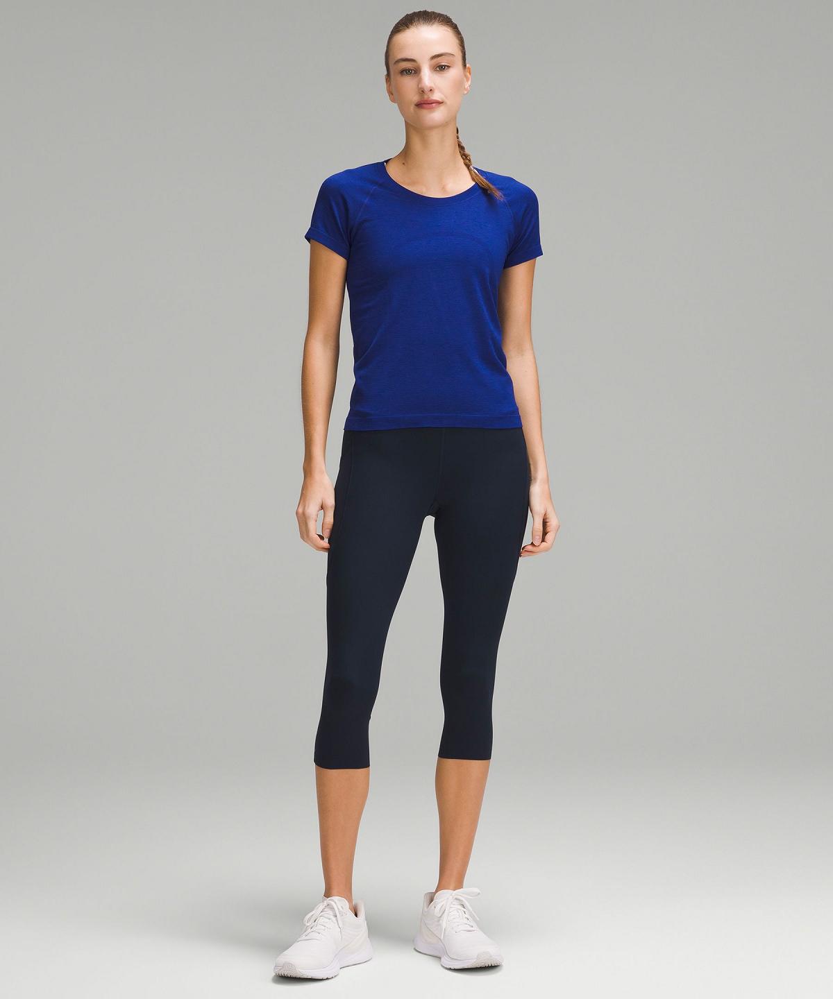 Lululemon Fast and Free High-Rise Crop with Pockets 19" Leggings Dame Marineblå | NO_LuLu83928