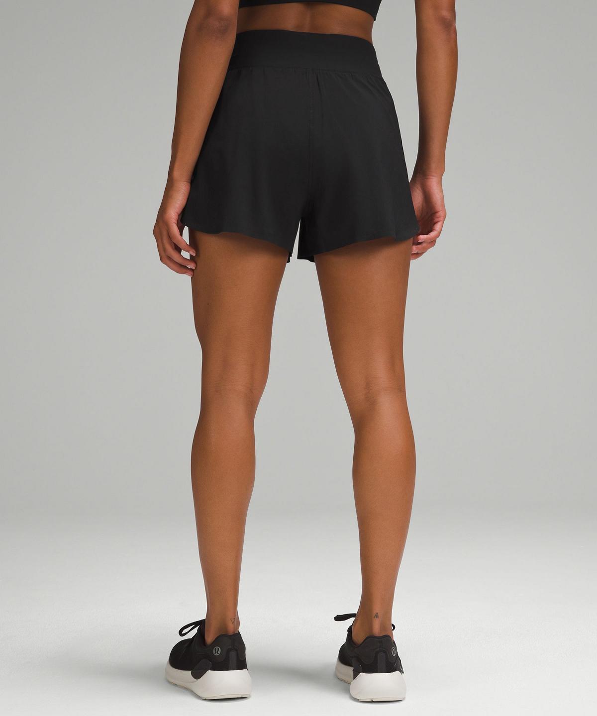 Lululemon Fast and Free Reflective High-Rise Classic-Fit 3" Shorts Dame Svarte | NO_LuLu22389