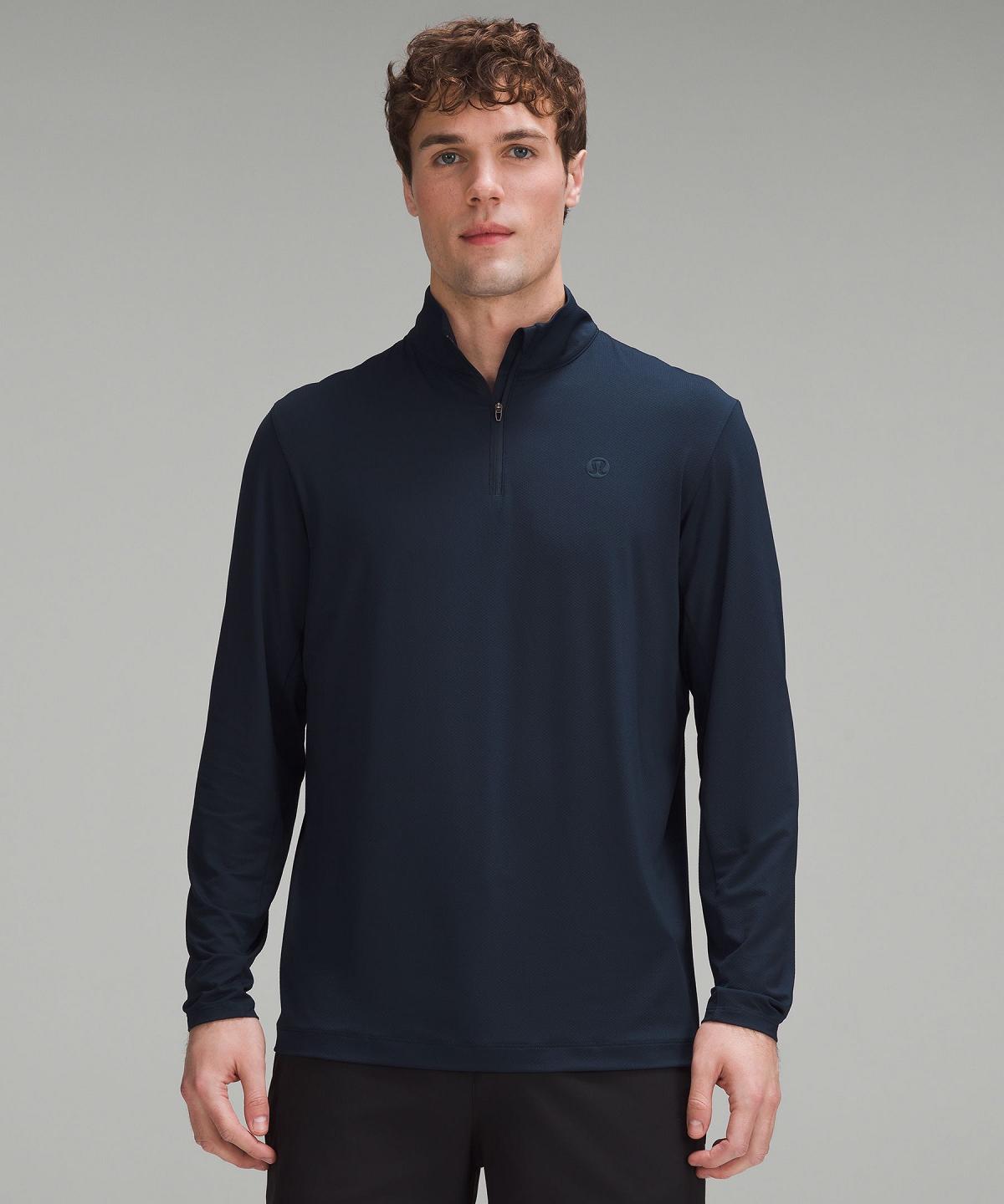 Lululemon Golf Half Zip Langermet Skjorte Herre Marineblå | NO_LuLu41299