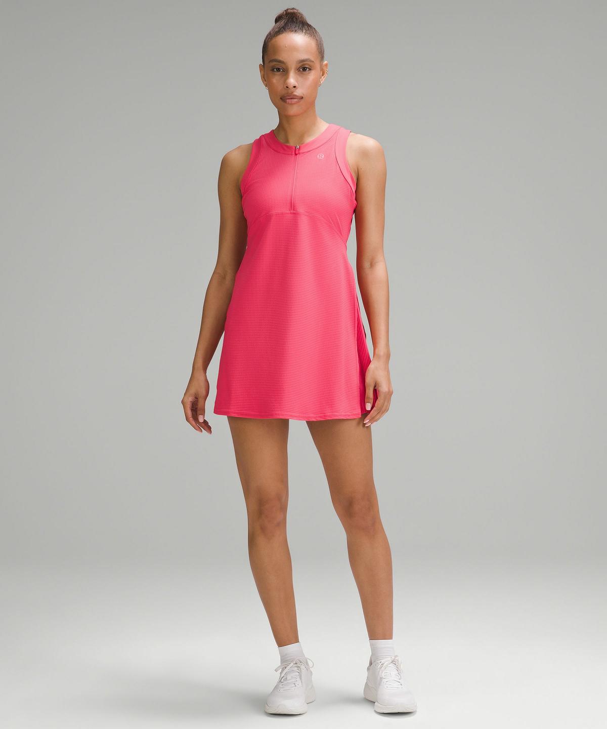 Lululemon Grid-Texture Sleeveless Tennis Kjole Dame Rosa | NO_LuLu53419