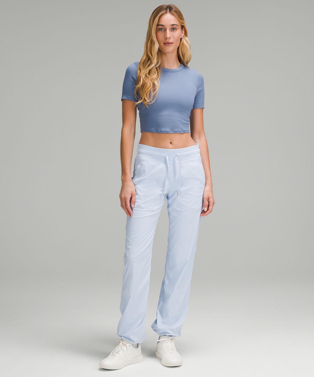 Lululemon Hold Tight Straight Hem Cropped T-Shirt Skjorte Dame Blå | NO_LuLu78137