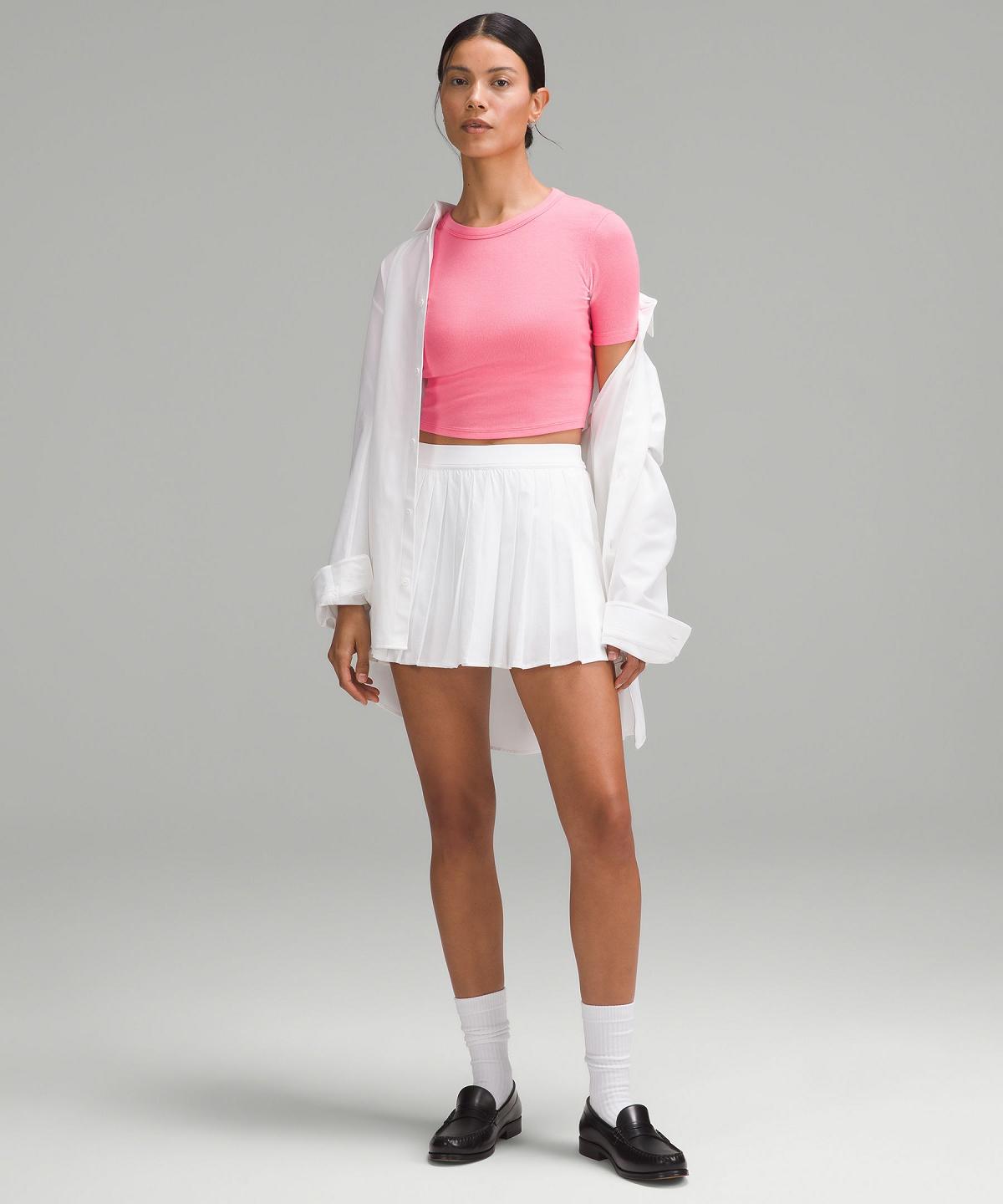 Lululemon Hold Tight Straight Hem Cropped T-Shirt Skjorte Dame Rosa | NO_LuLu27488