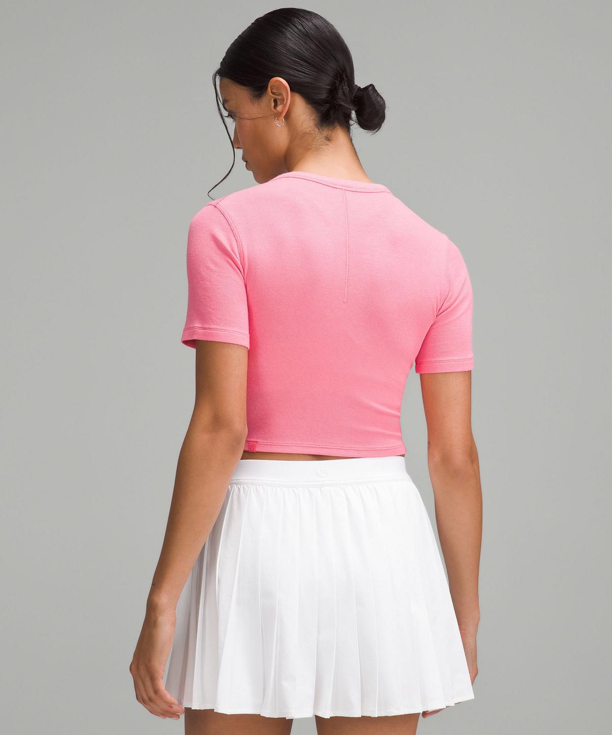 Lululemon Hold Tight Straight Hem Cropped T-Shirt Skjorte Dame Rosa | NO_LuLu27488