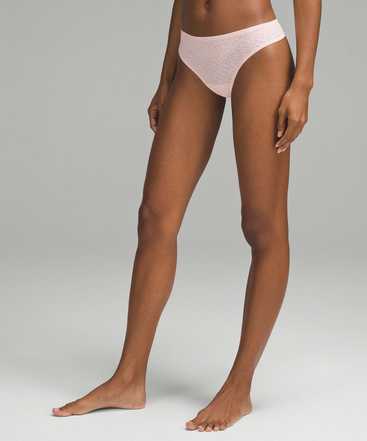 Lululemon InvisiWear Mid-Rise Thong Performance Lace Undertøy Dame Blå Rosa | NO_LuLu78994