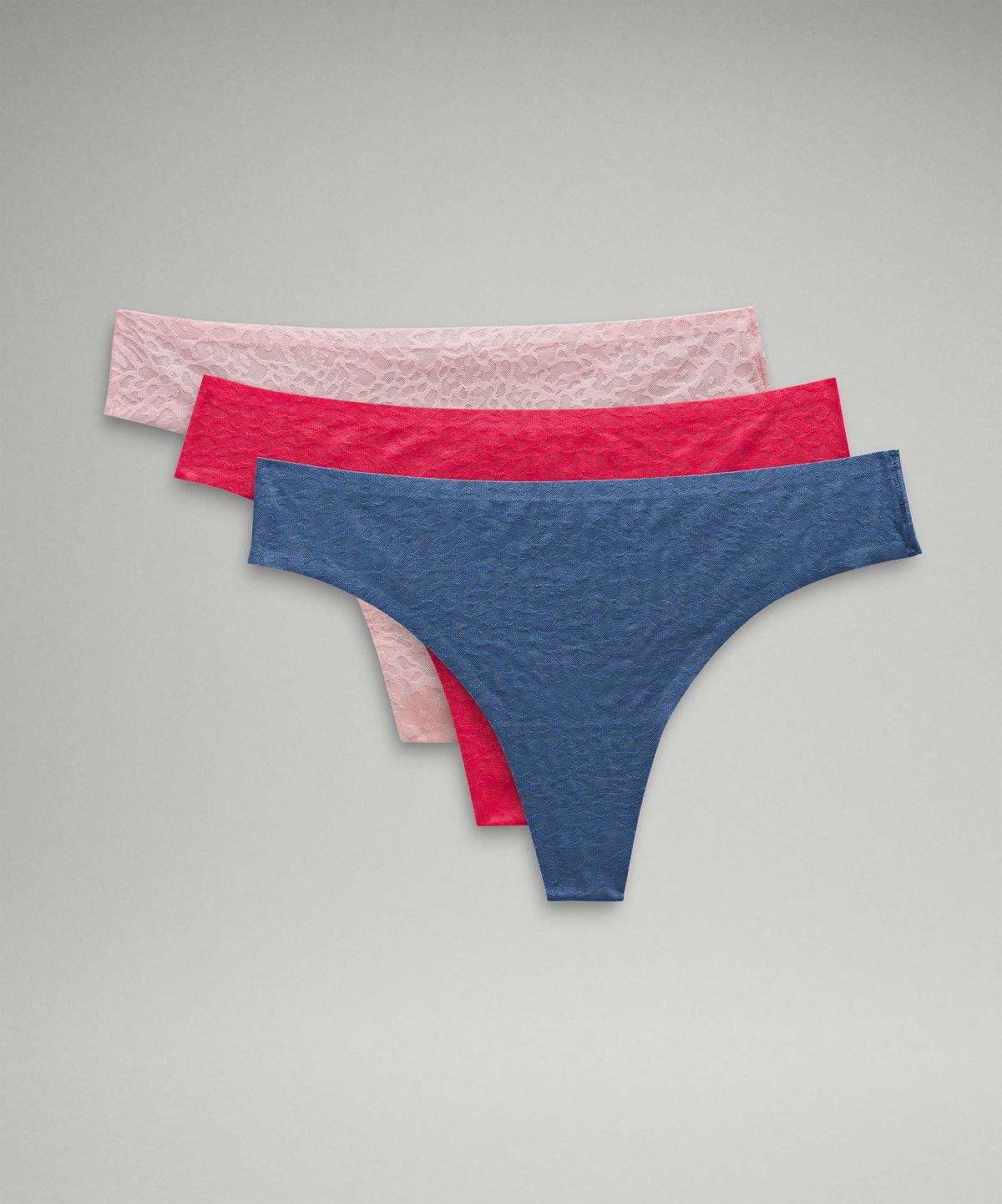 Lululemon InvisiWear Mid-Rise Thong Performance Lace Undertøy Dame Blå Rosa | NO_LuLu78994