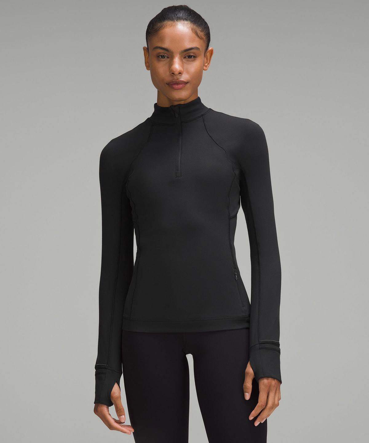 Lululemon It's Rulu Half Zip Gensere Og Gensere Dame Svarte | NO_LuLu91235