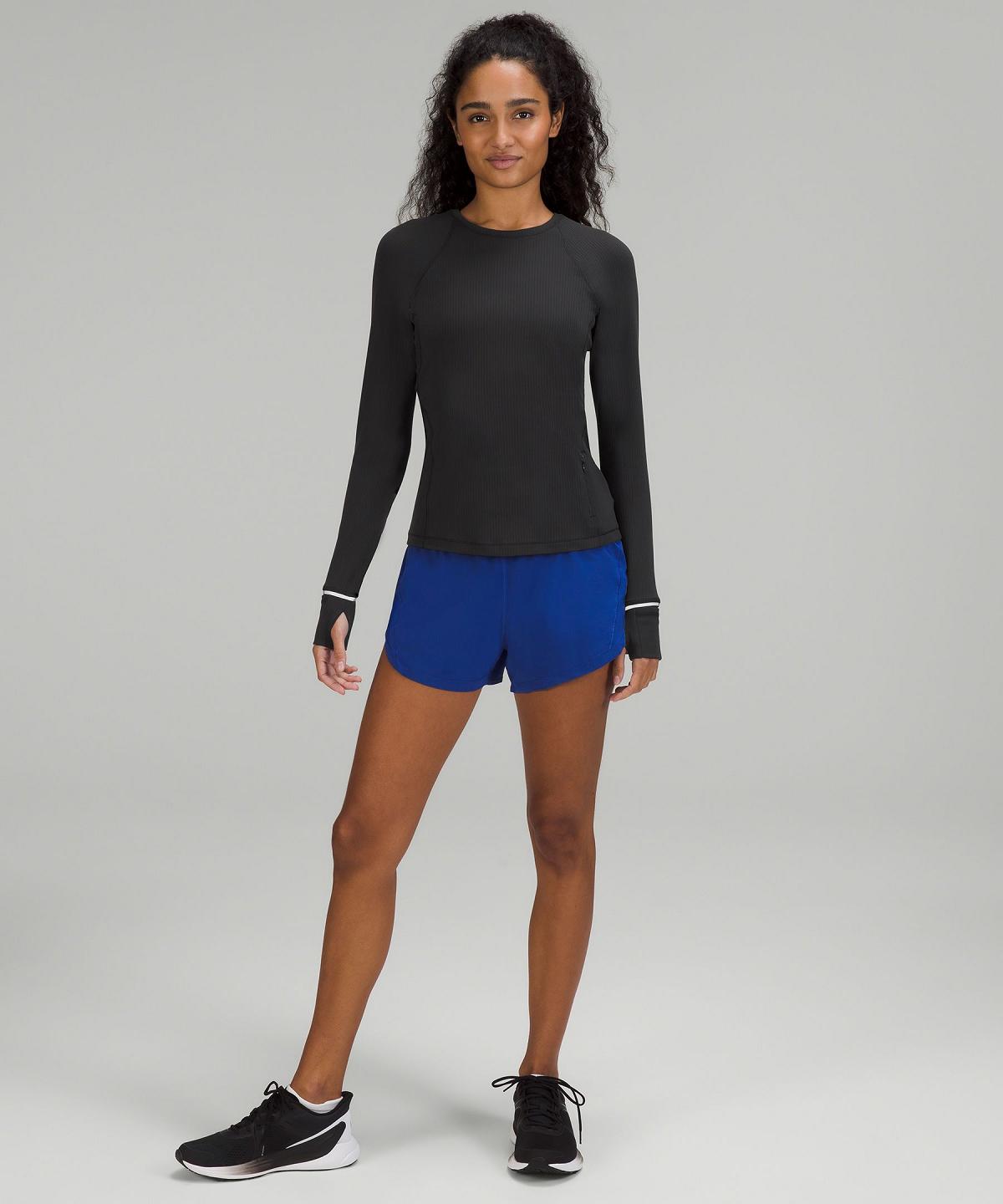 Lululemon It's Rulu Ribbed Langermet Skjorte Dame Svarte | NO_LuLu36661