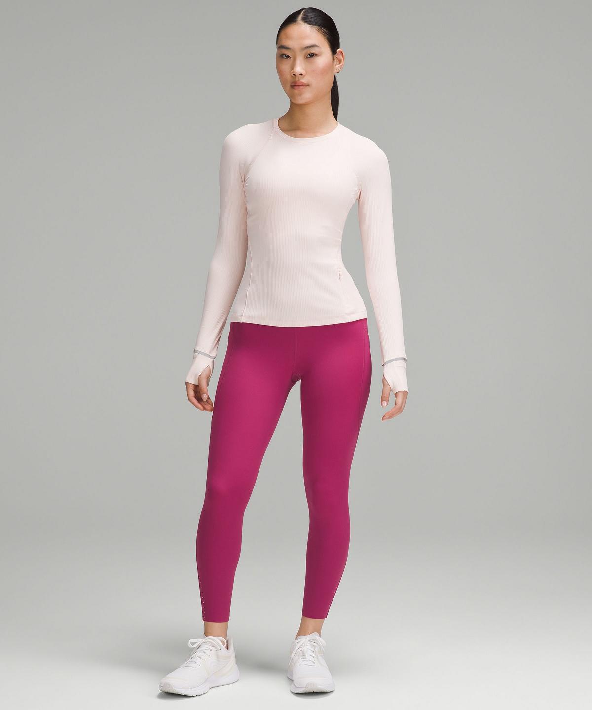 Lululemon It's Rulu Ribbed Long-Sleeve T-skjorte Dame Korall | NO_LuLu57022