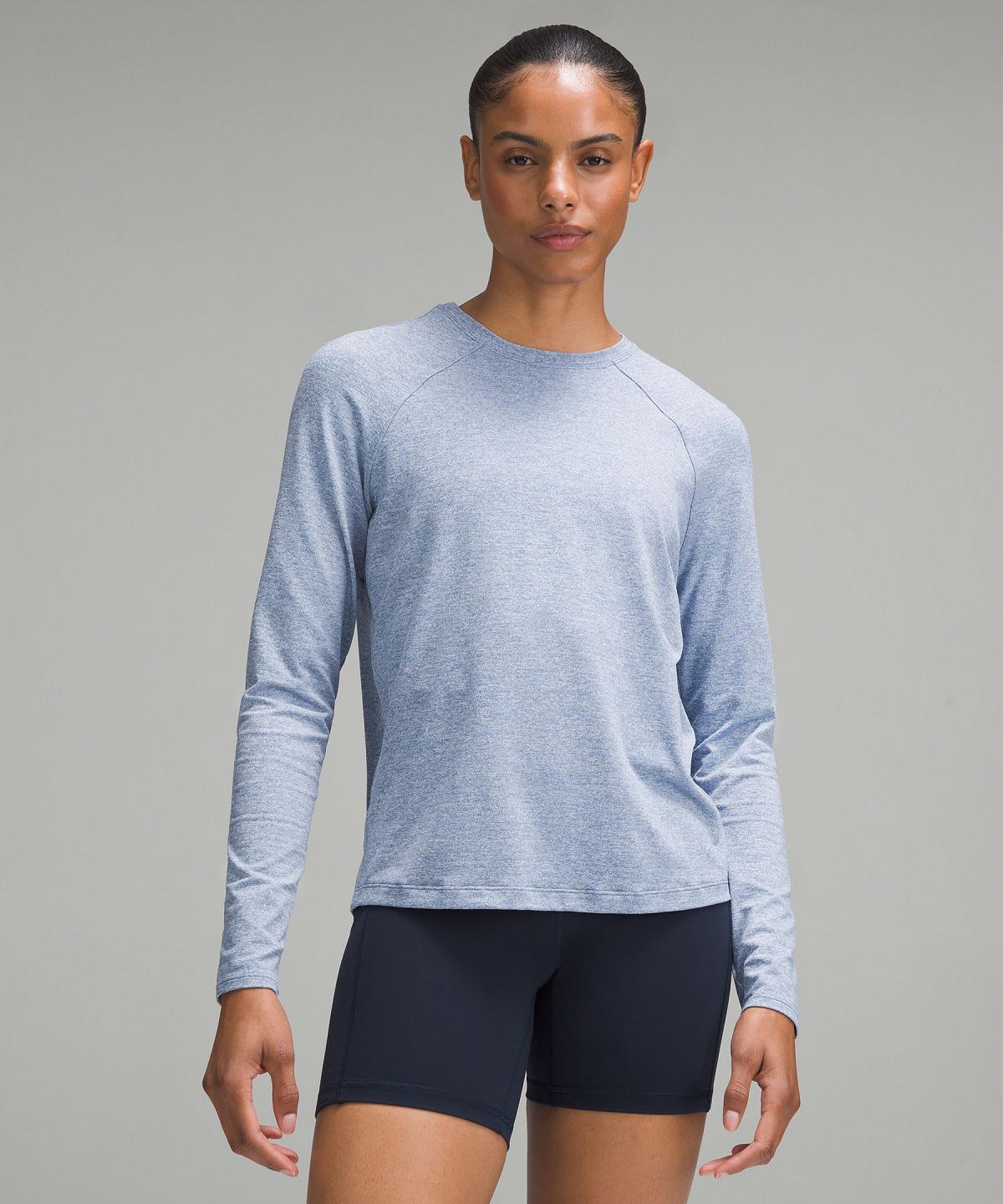 Lululemon License to Train Classic-Fit Long-Sleeve Skjorte Dame Blå | NO_LuLu47753