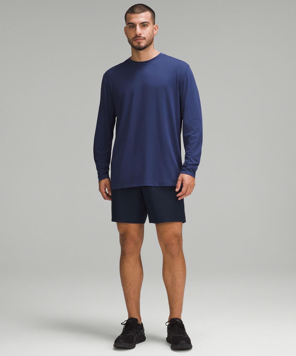 Lululemon License to Train Relaxed-Fit Long-Sleeve Skjorte Herre Blå | NO_LuLu65235