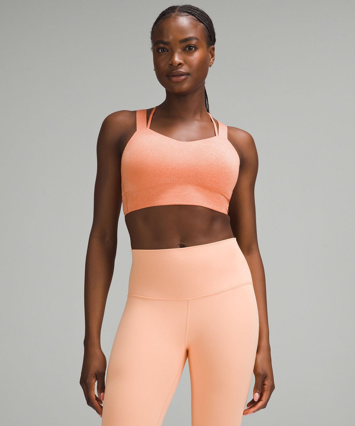 Lululemon Like a Cloud Longline Sports BH Dame Korall | NO_LuLu92014