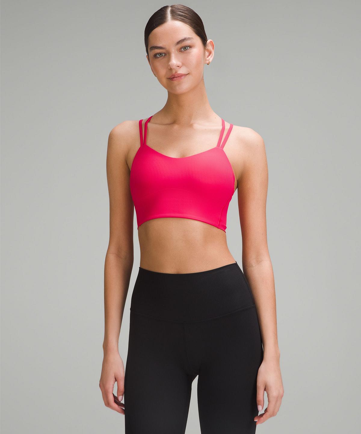 Lululemon Like a Cloud Ribbed Longline Sports BH Dame Rød | NO_LuLu93627