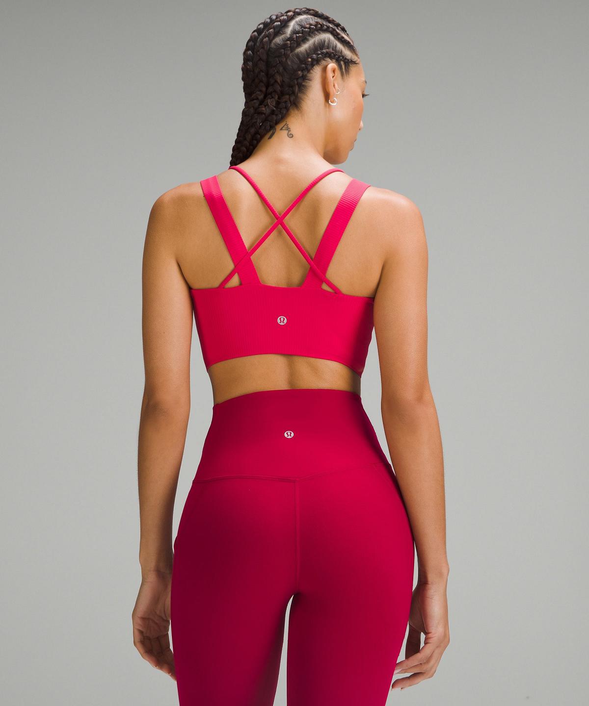 Lululemon Like a Cloud Ribbed Longline Sports BH Dame Rød | NO_LuLu76651