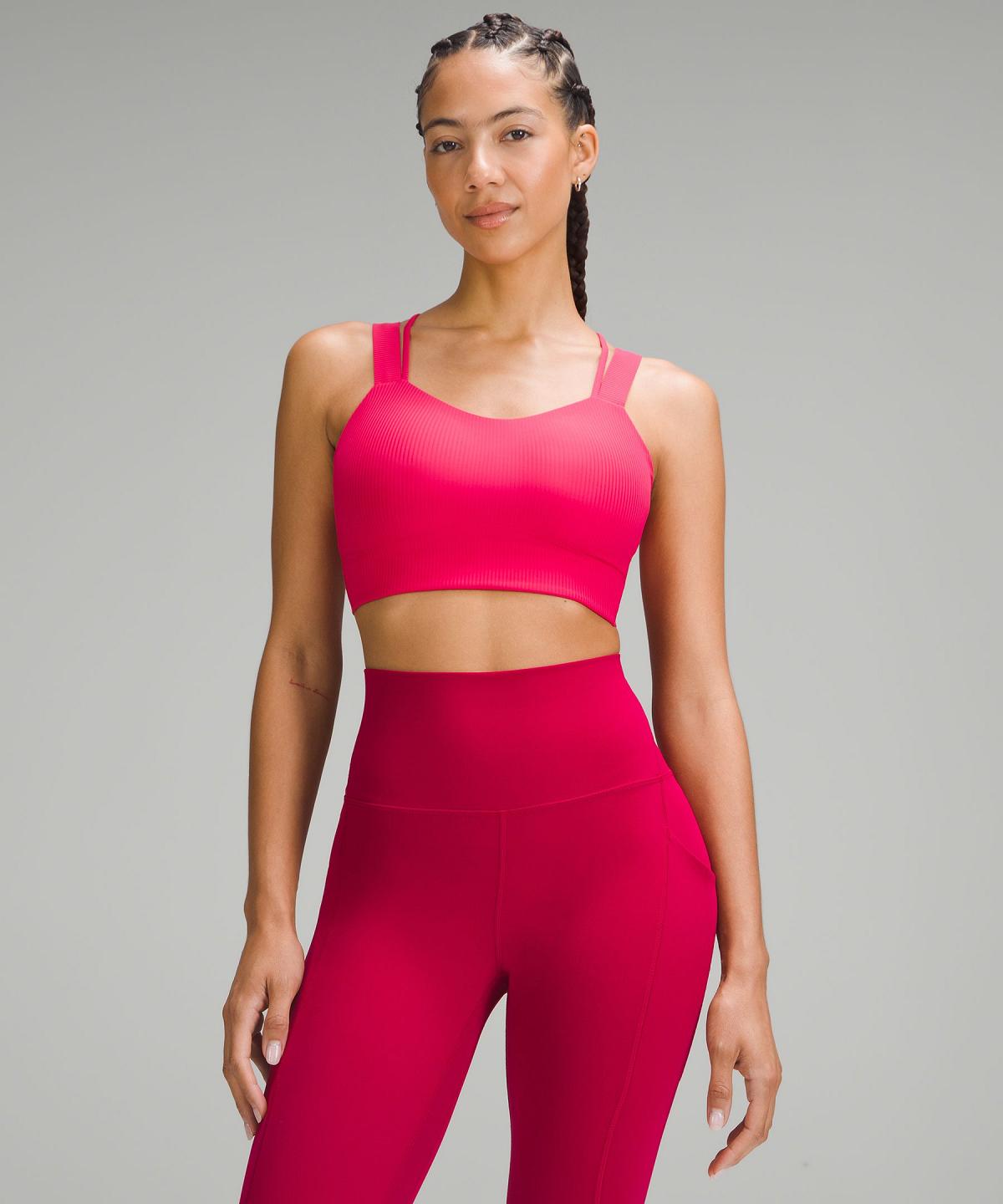 Lululemon Like a Cloud Ribbed Longline Sports BH Dame Rød | NO_LuLu76651