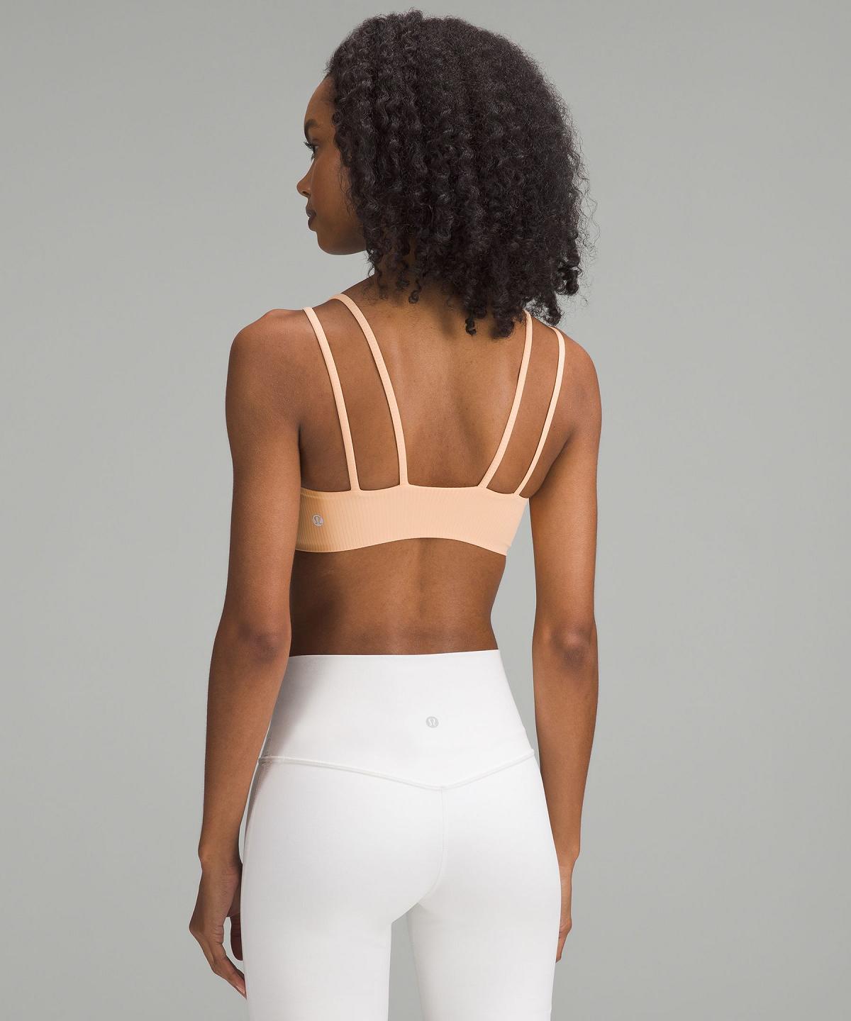 Lululemon Like a Cloud Ribbed Sports BH Dame Korall | NO_LuLu24526