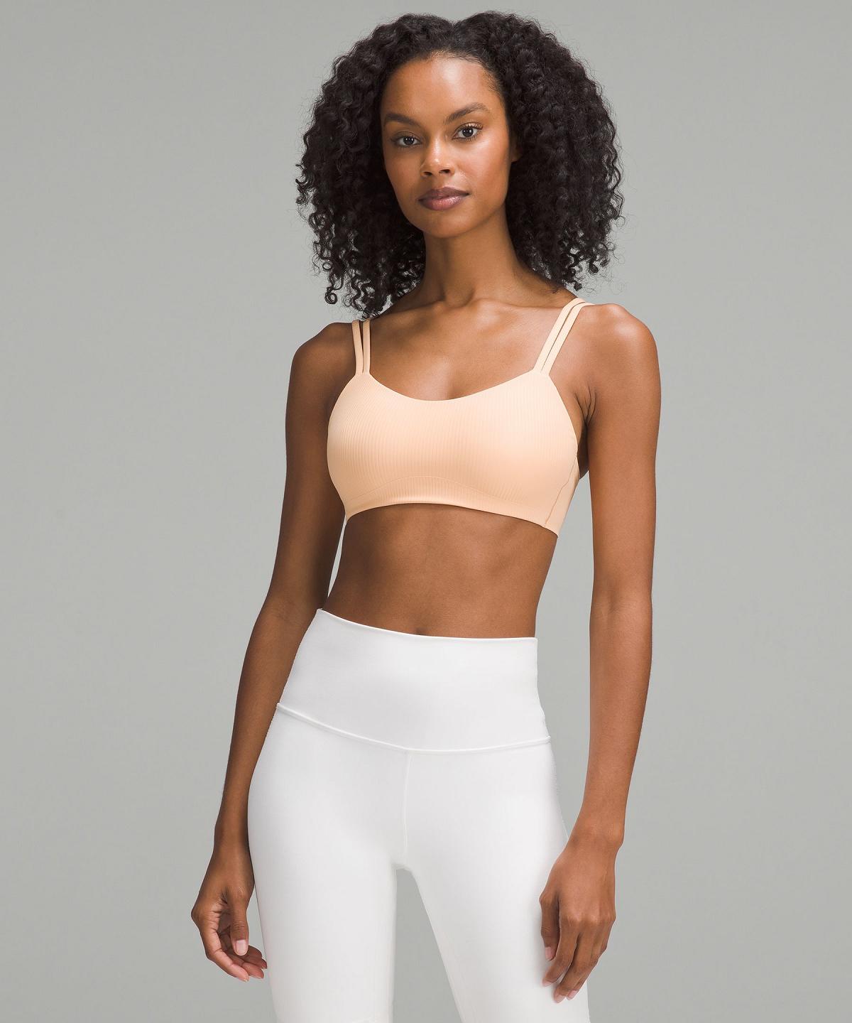 Lululemon Like a Cloud Ribbed Sports BH Dame Korall | NO_LuLu24526