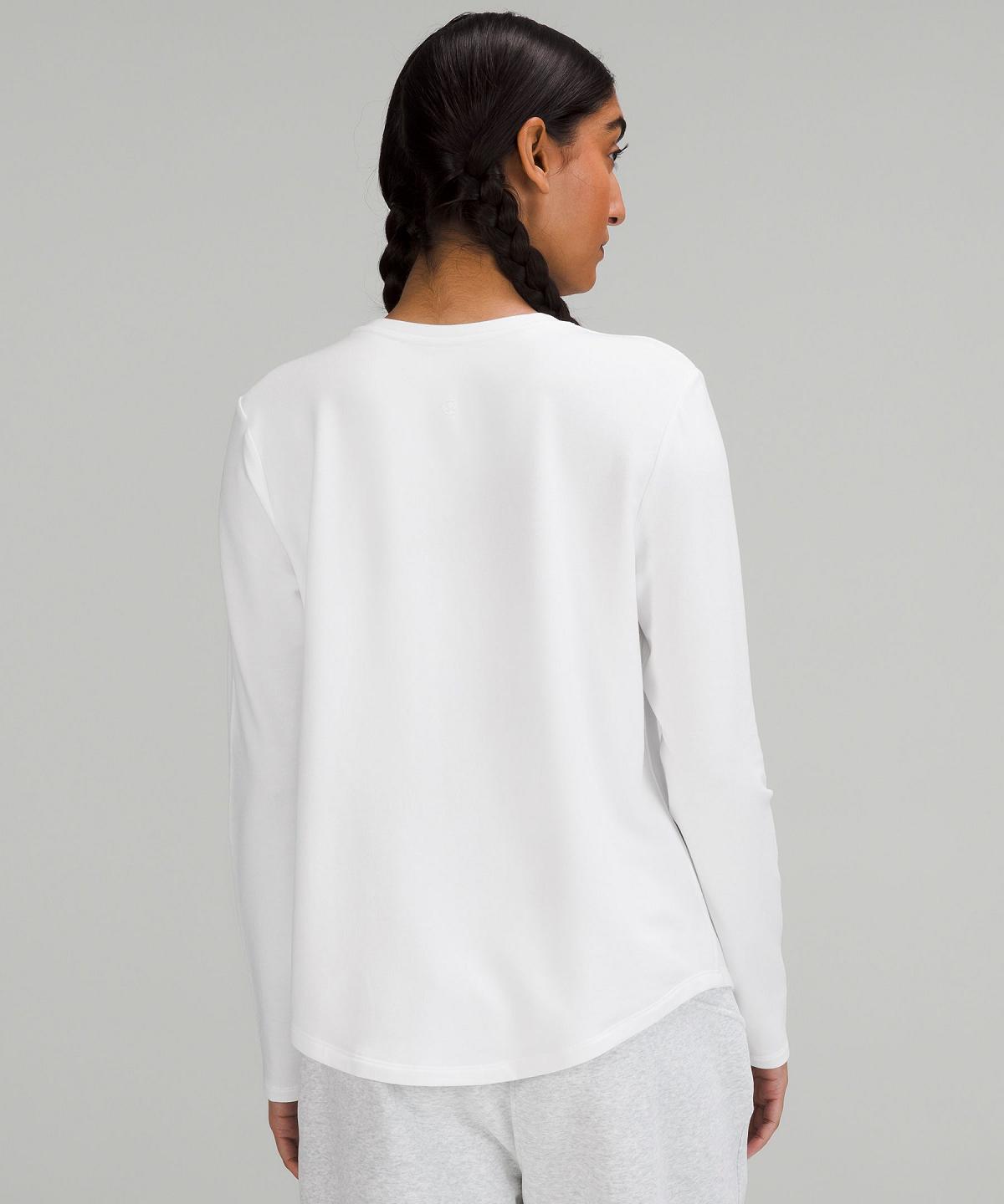 Lululemon Love Modal Fleece Long-Sleeve Skjorte Dame Hvite | NO_LuLu37113