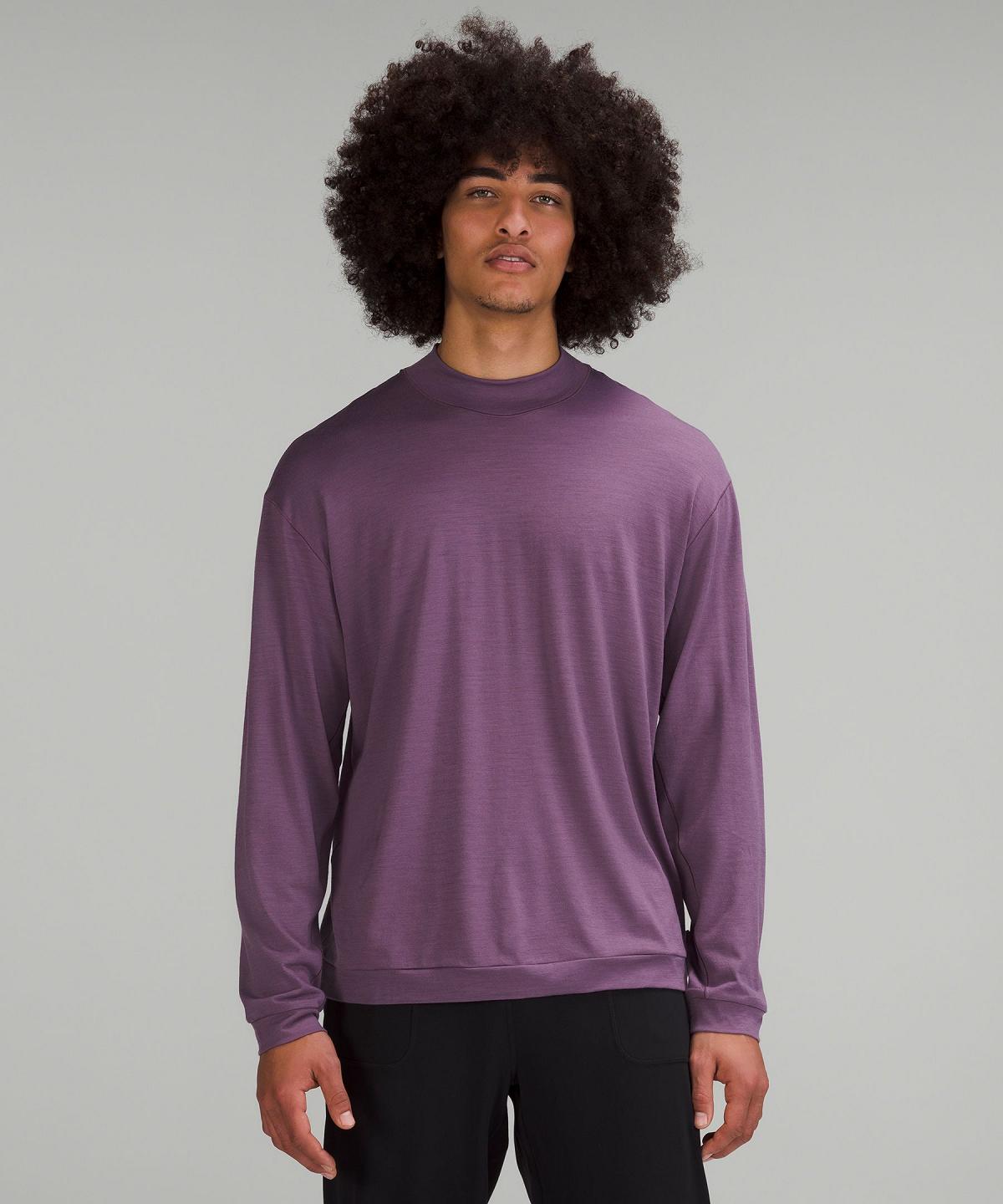 Lululemon Merino Wool-Blend Long-Sleeve Skjorte Herre Lilla | NO_LuLu20445