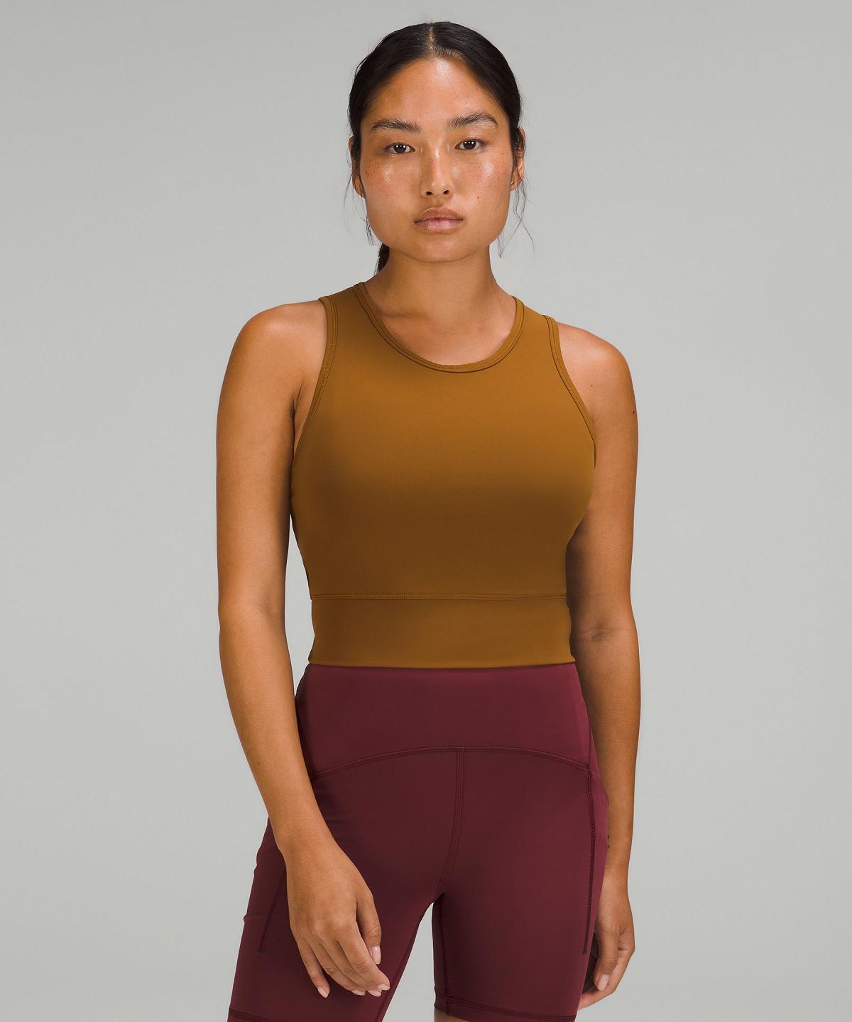 Lululemon Mesh-Back Training Cropped Tank Top Dame Brune | NO_LuLu97859