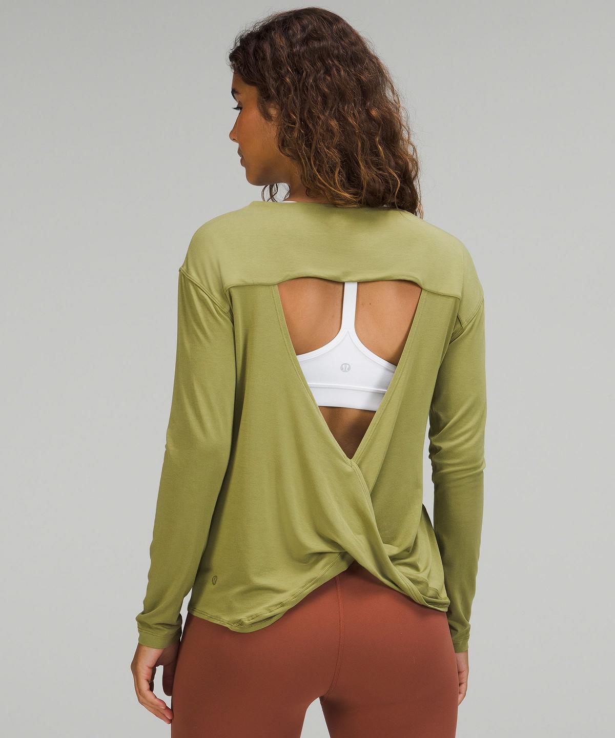 Lululemon Modal-Blend Open-Back Langermet Skjorte Dame Brune Grønn | NO_LuLu46886