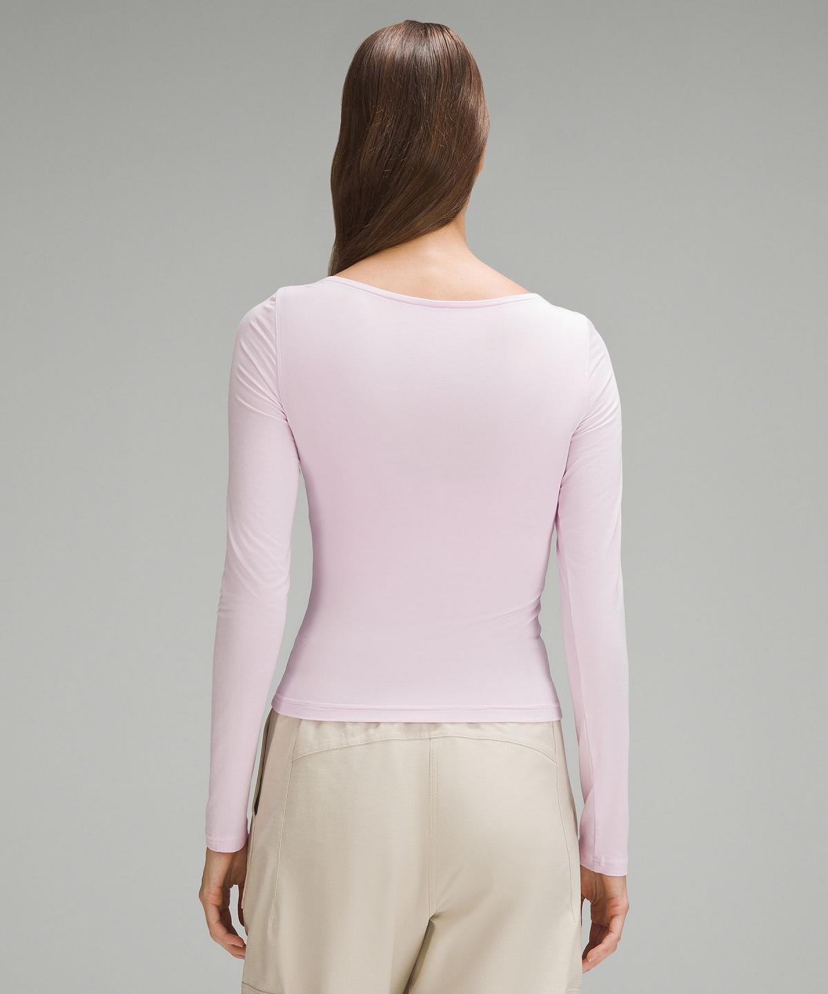 Lululemon Modal-Silk Blend V-Neck Langermet Skjorte Dame Rosa | NO_LuLu29980