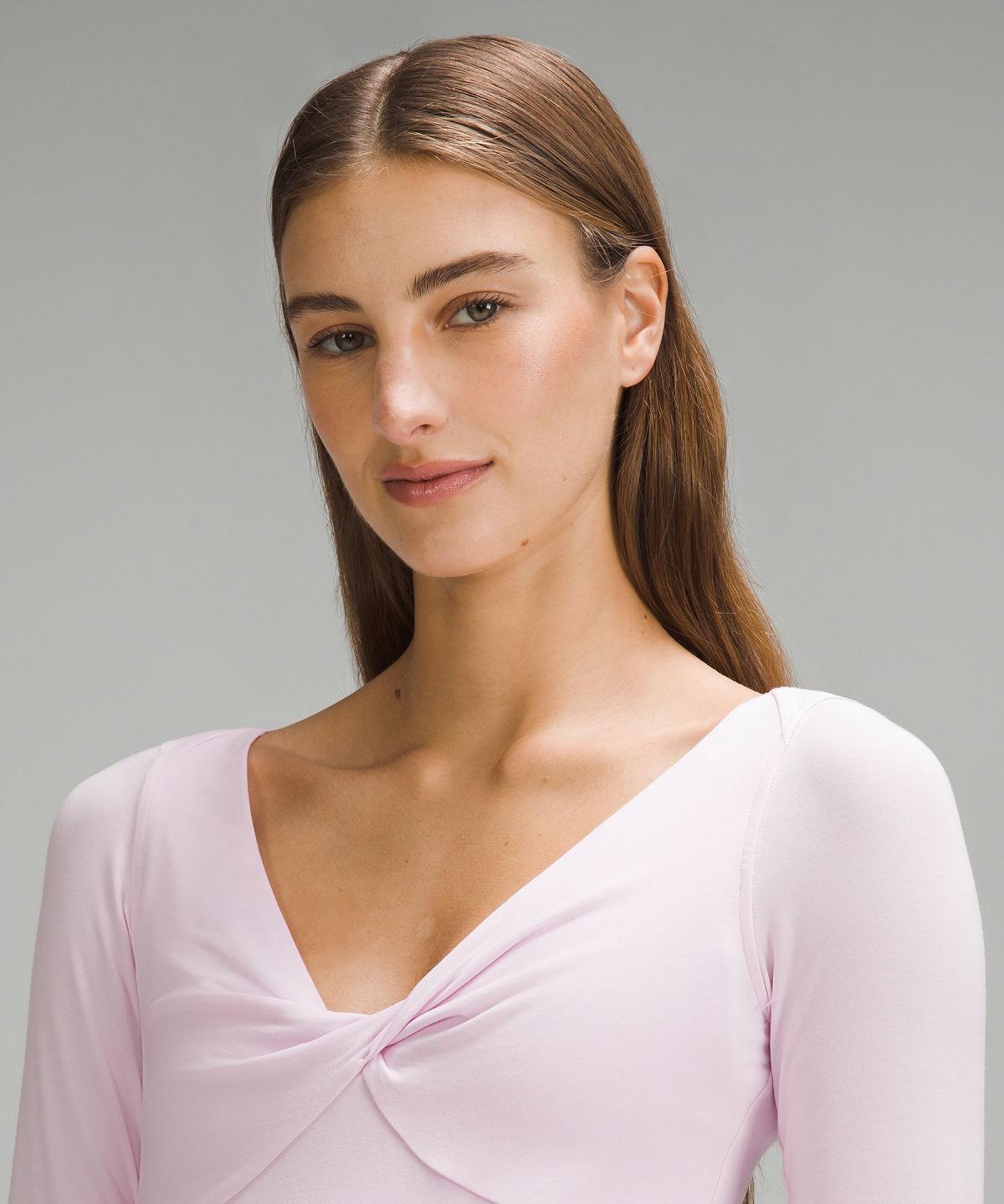 Lululemon Modal-Silk Blend V-Neck Langermet Skjorte Dame Rosa | NO_LuLu29980