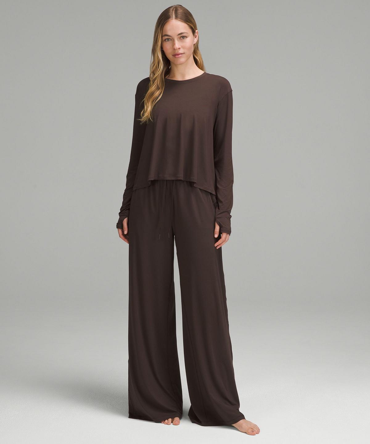 Lululemon Modal High-Rise Wide-Leg Lounge Bukse Dame Kaffe | NO_LuLu59377