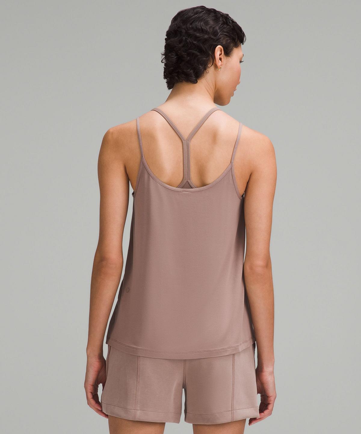 Lululemon Modal Silk-Blend Spaghetti Strap Tank Top Dame Brune | NO_LuLu15115